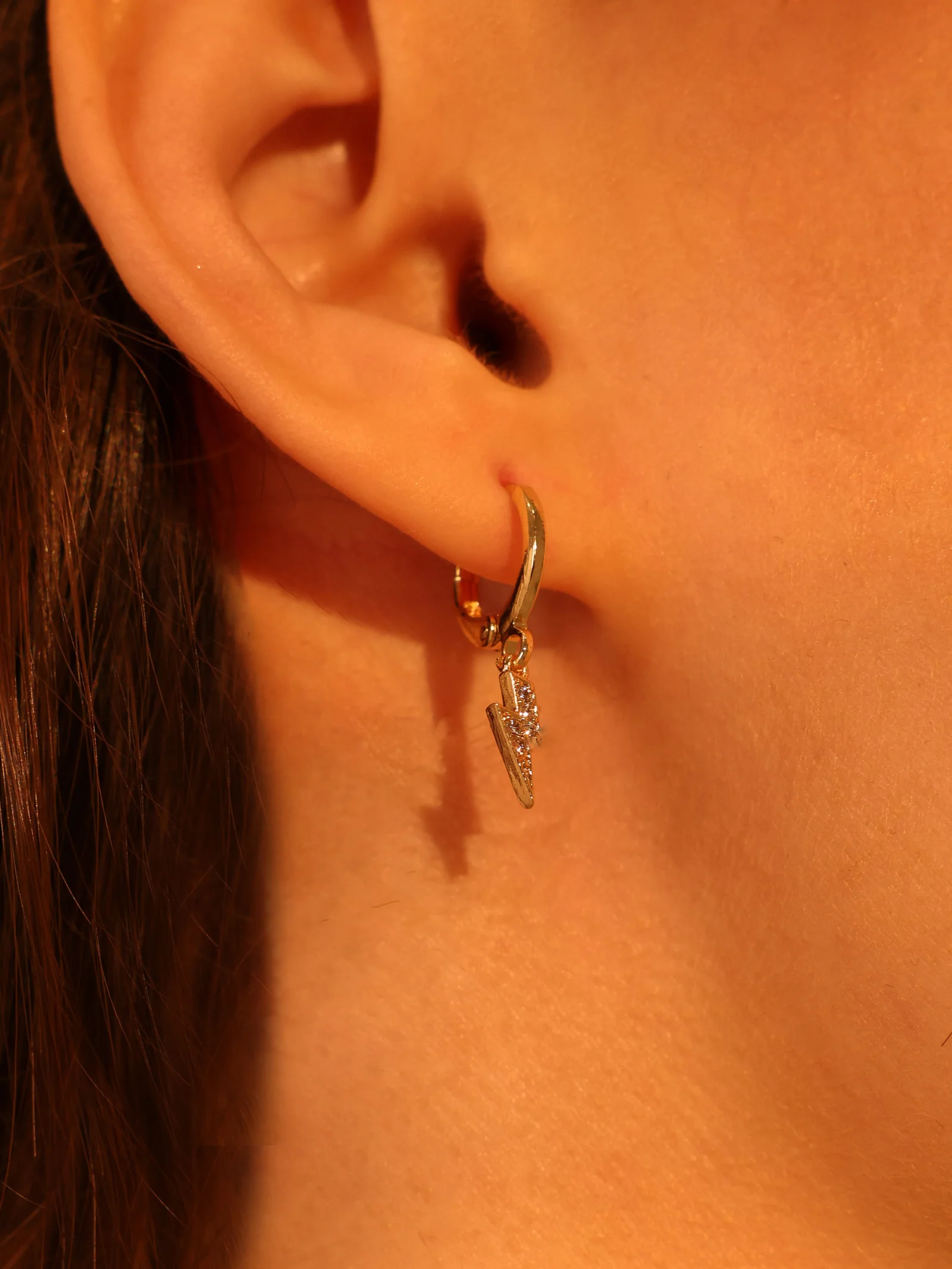 Strike Lightning Bolt Hoops - Image 2