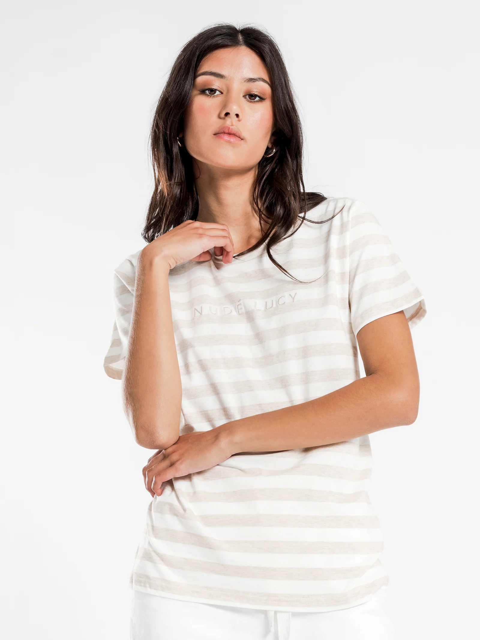 Stripe Slogan T-Shirt