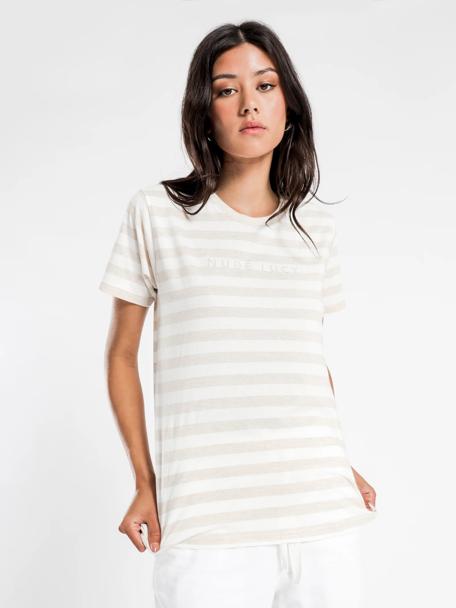 Stripe Slogan T-Shirt - Image 3