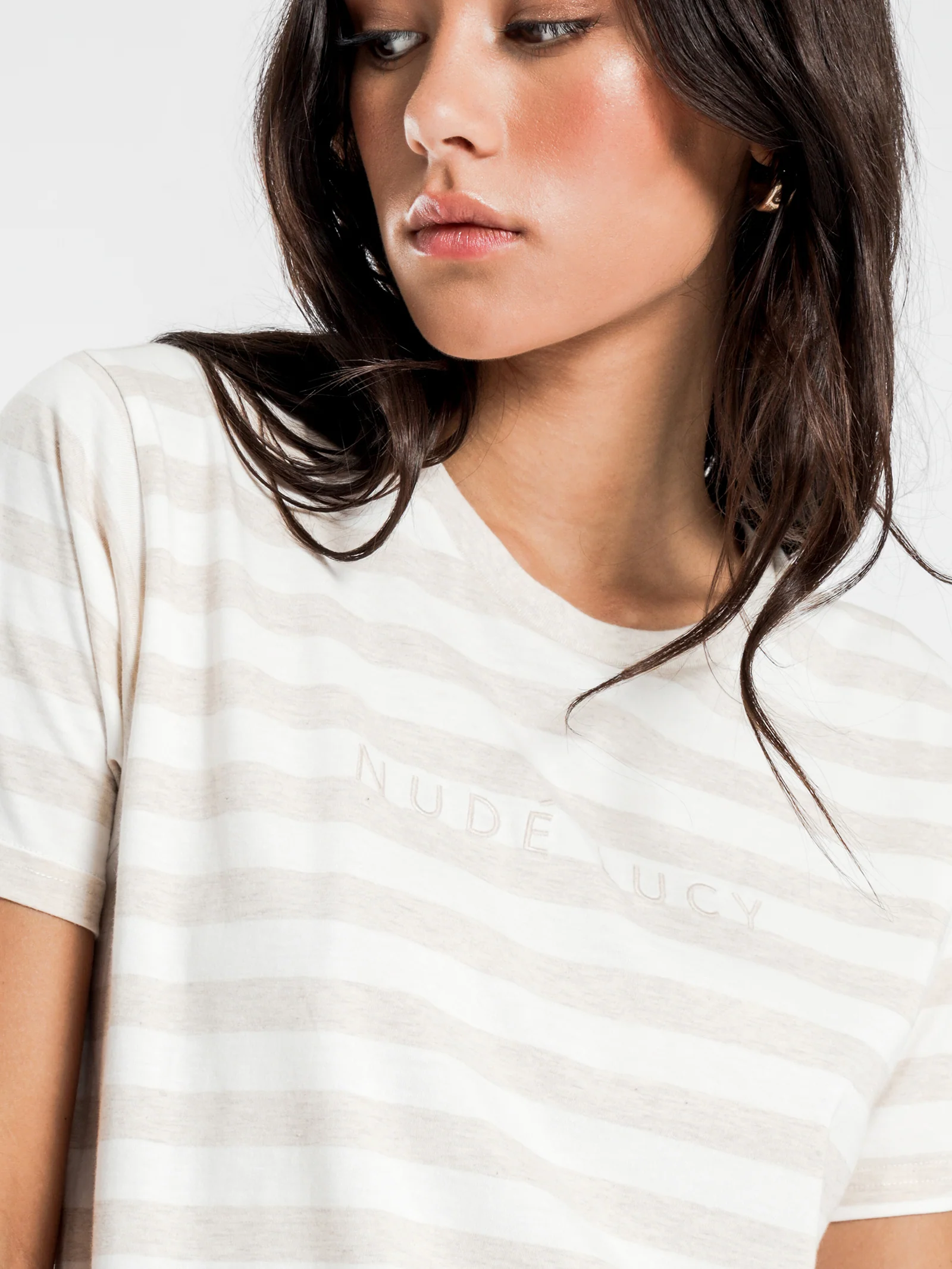 Stripe Slogan T-Shirt - Image 4