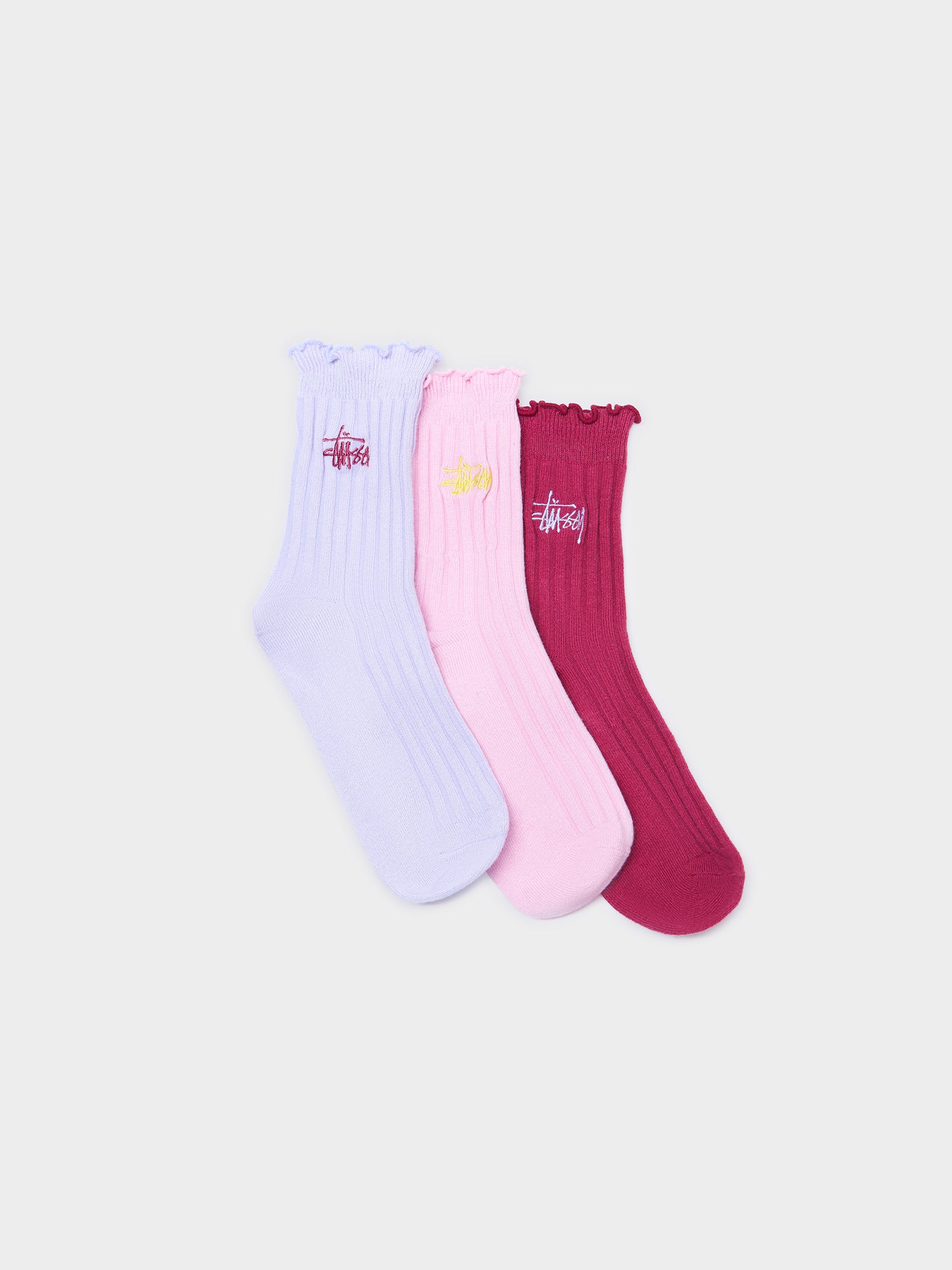 Womens Graffiti Frill Socks 3Pk - Image 2