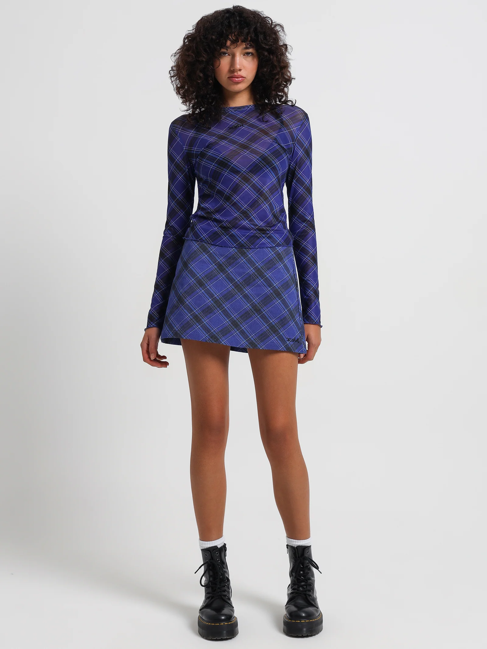 Tartan Plaid Mini Skirt - Image 2