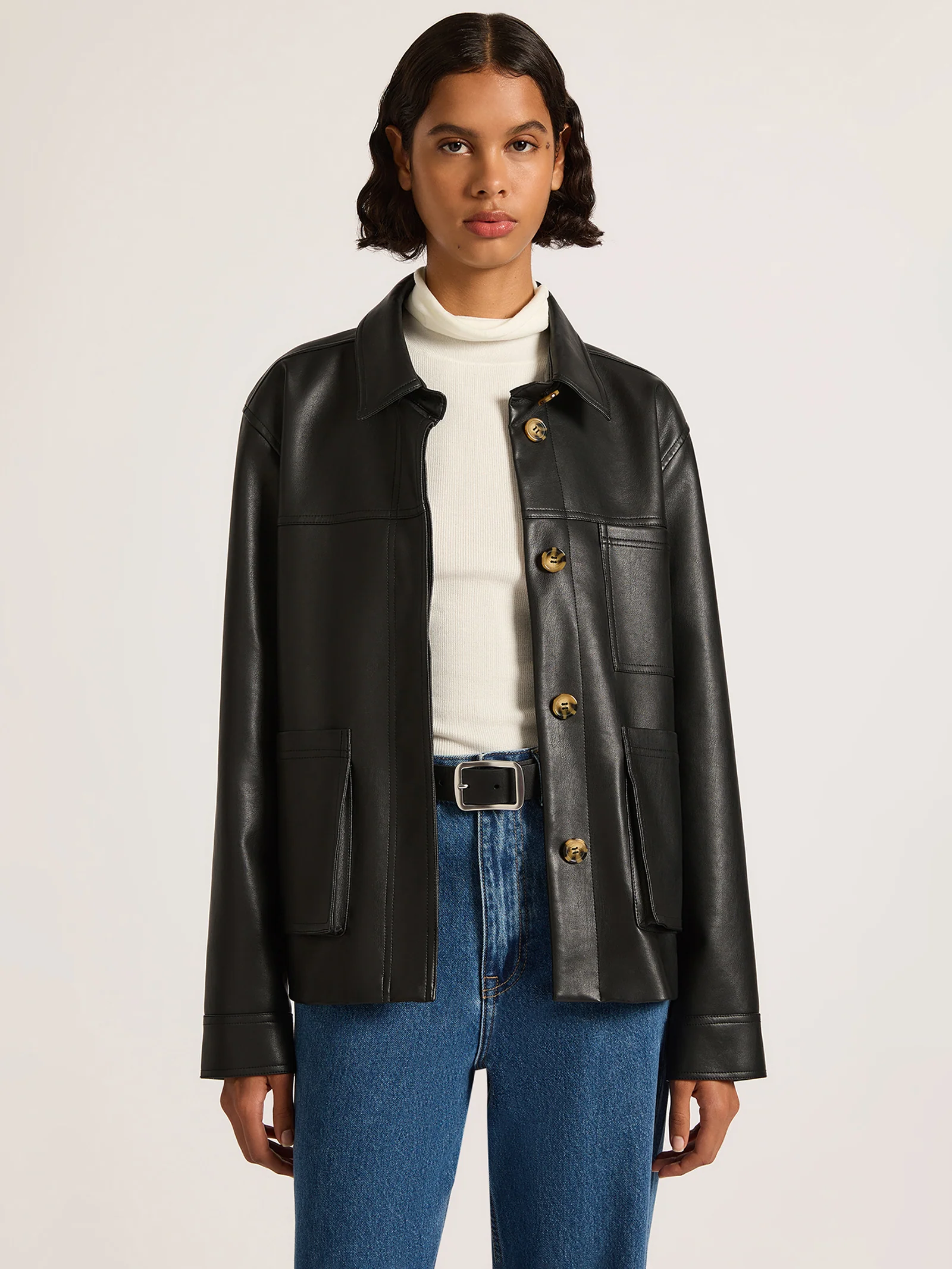 Telsey Faux Leather Jacket - Image 3