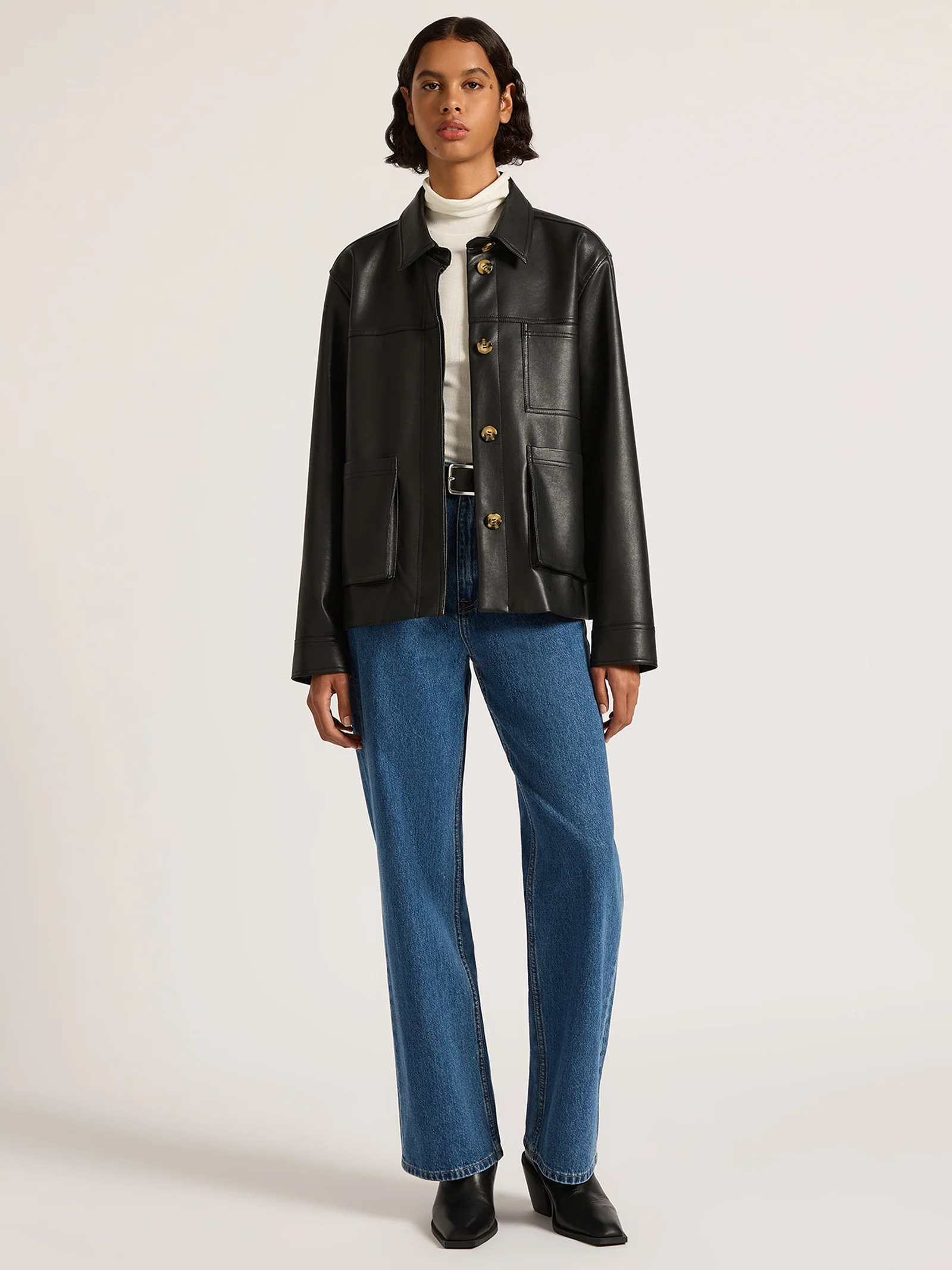 Telsey Faux Leather Jacket - Image 4