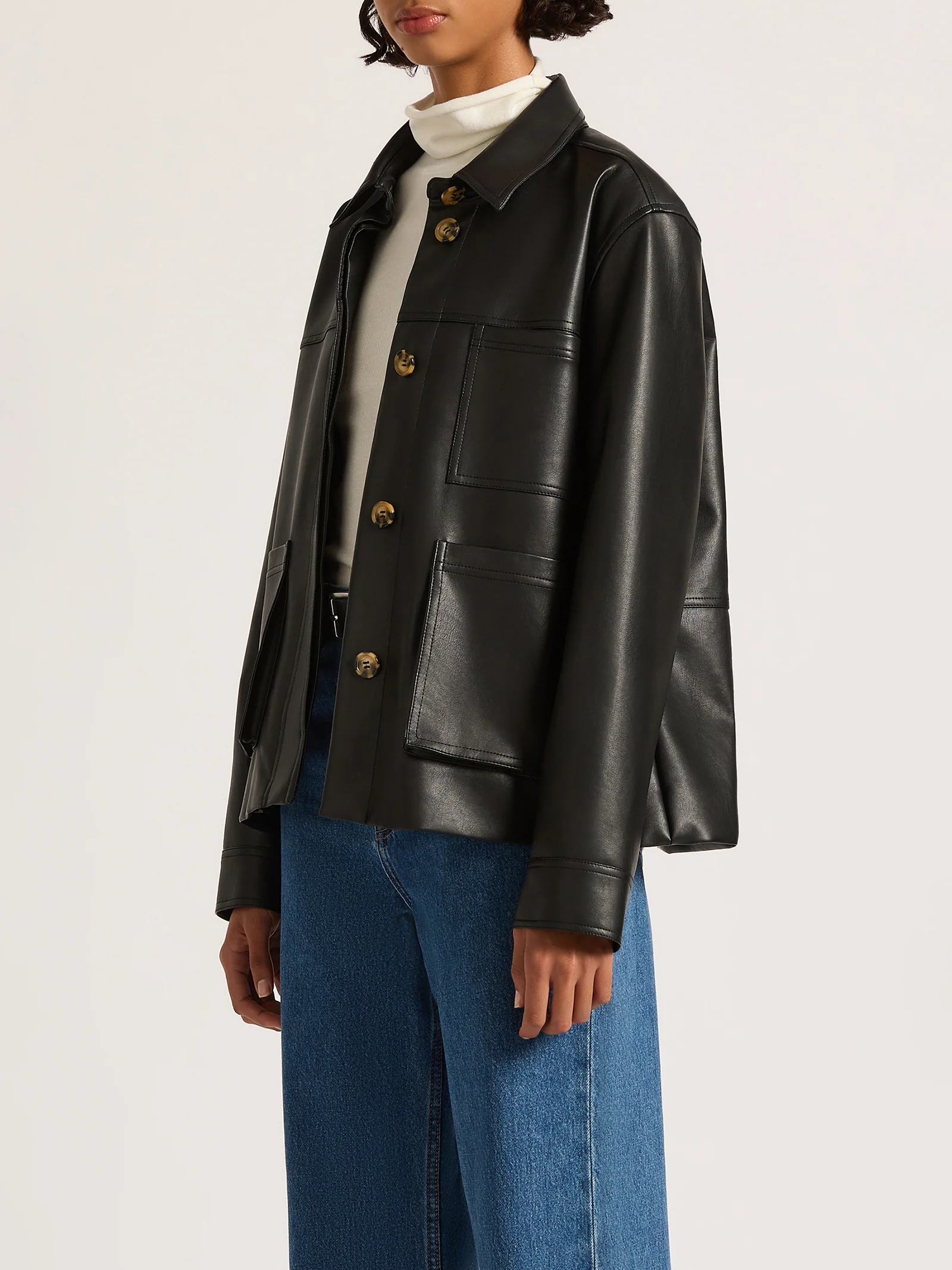 Telsey Faux Leather Jacket - Image 5