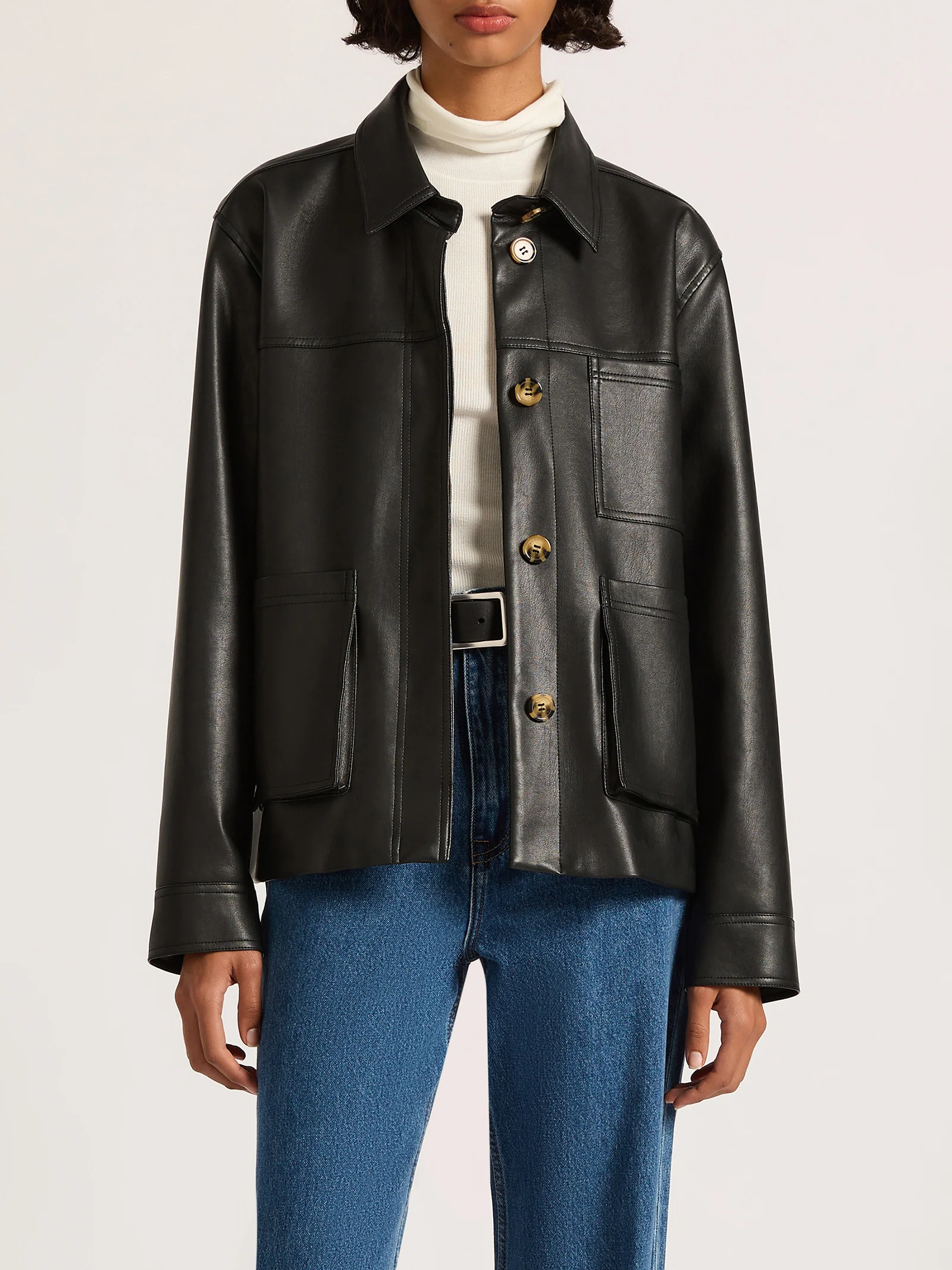 Telsey Faux Leather Jacket - Image 6