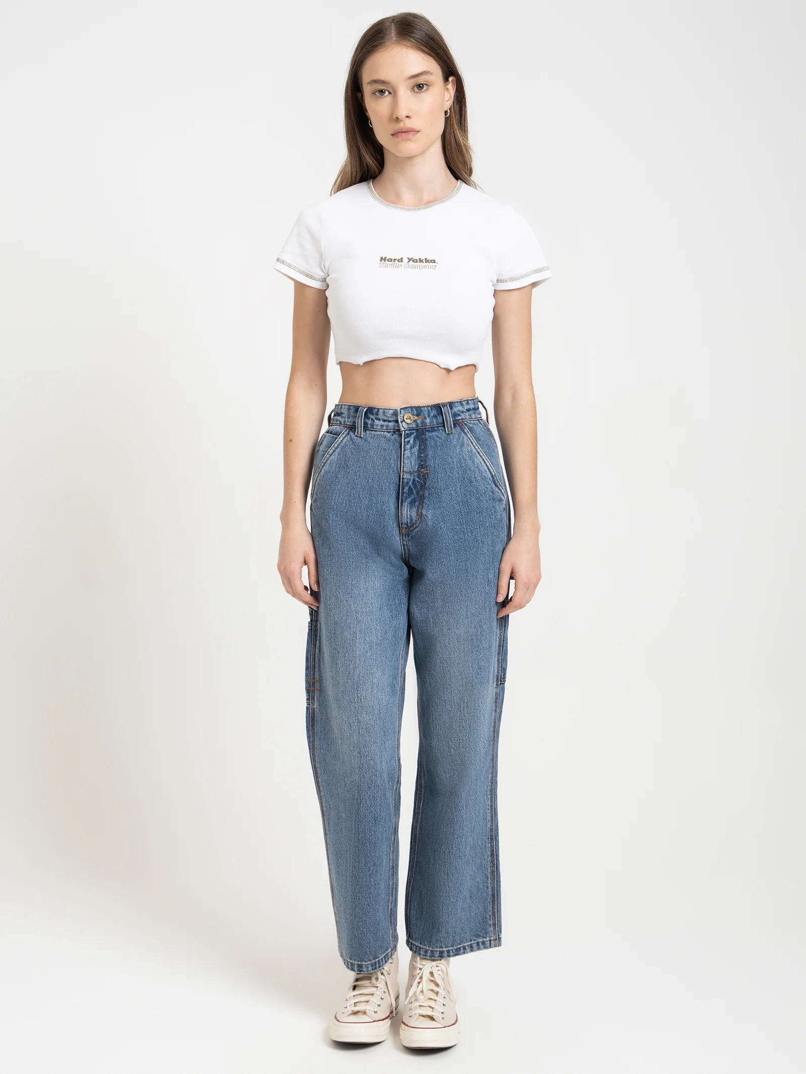 Hard Yakka Double Double Baby Crop T-Shirt - Image 2