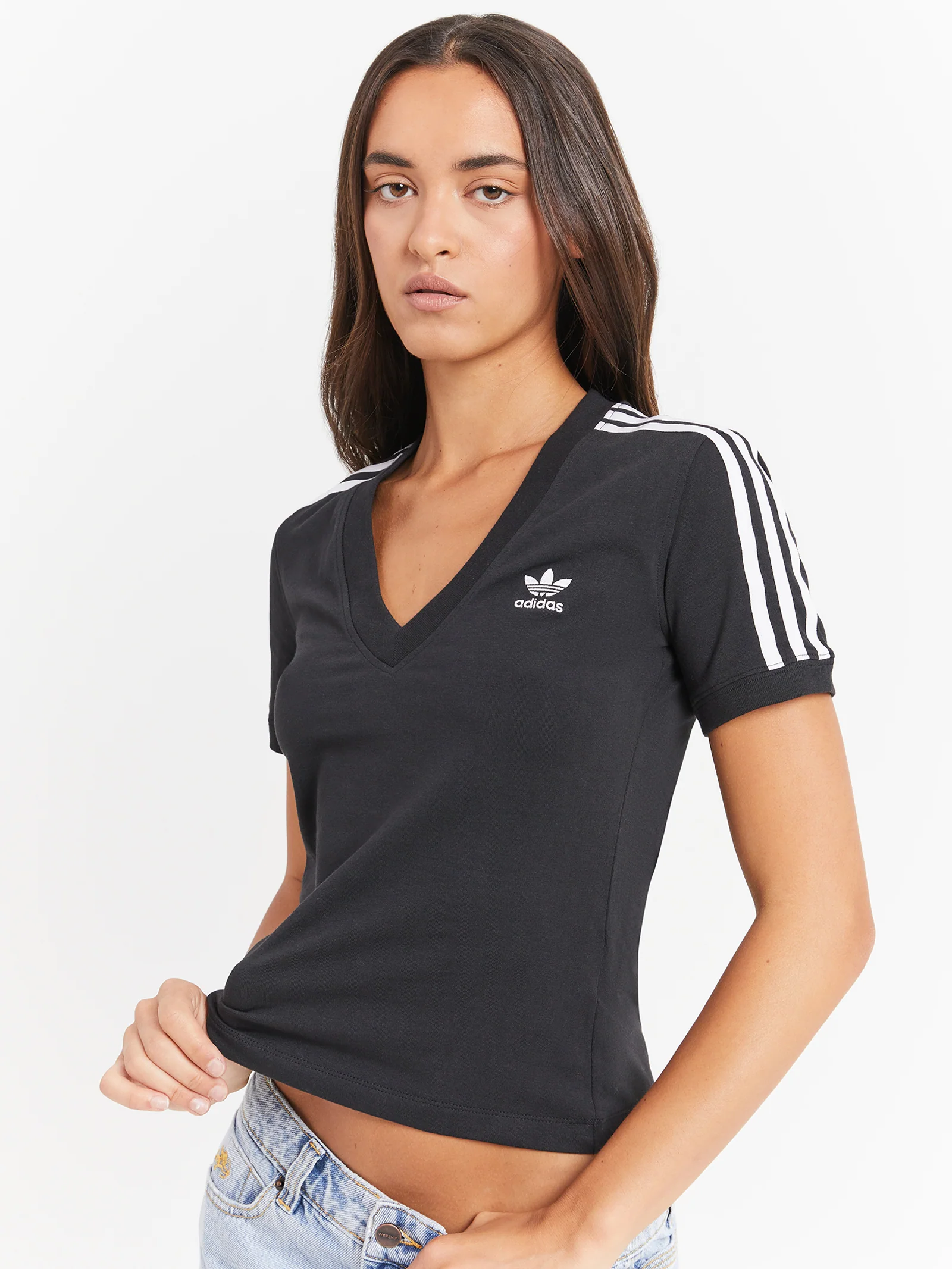 Three Stripe V-Neck T-Shirt - Image 3