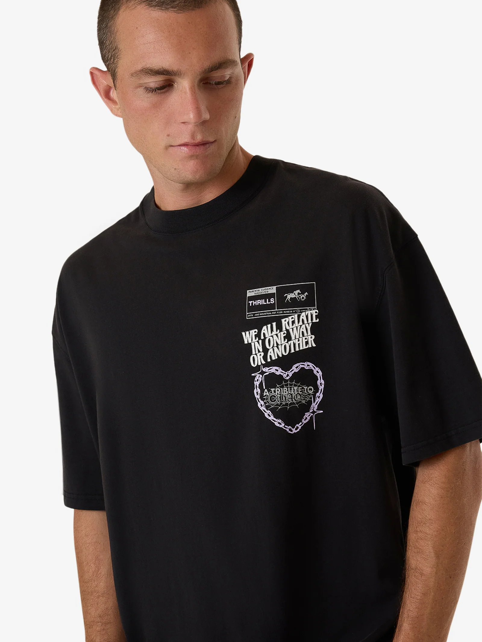 Chain Reaction Box Fit Oversized Tee - Image 3