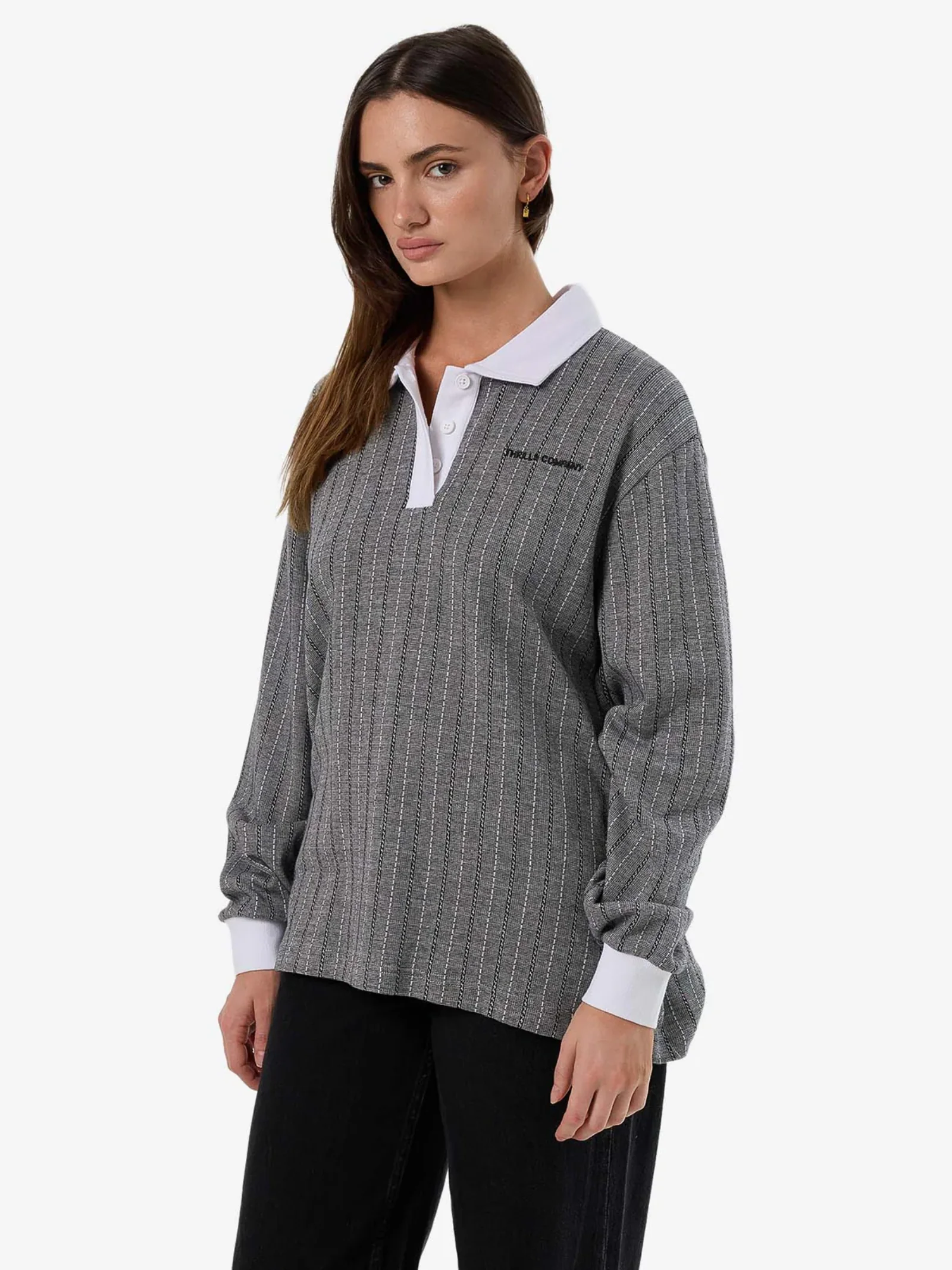 Limitations Stripe Rugby Long Sleeve Polo - Image 3
