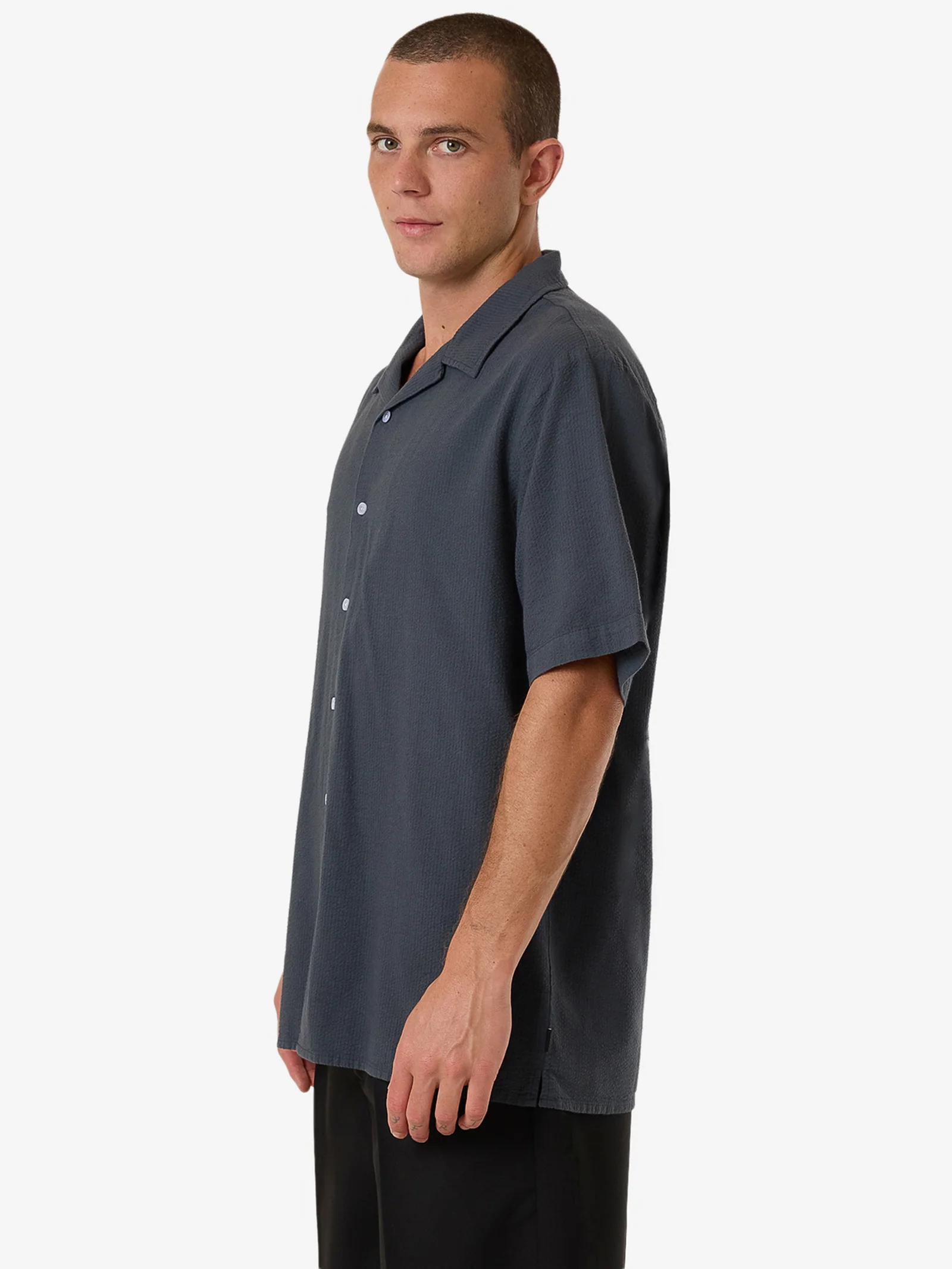 Minimal Stripe Bowling Shirt - Image 4