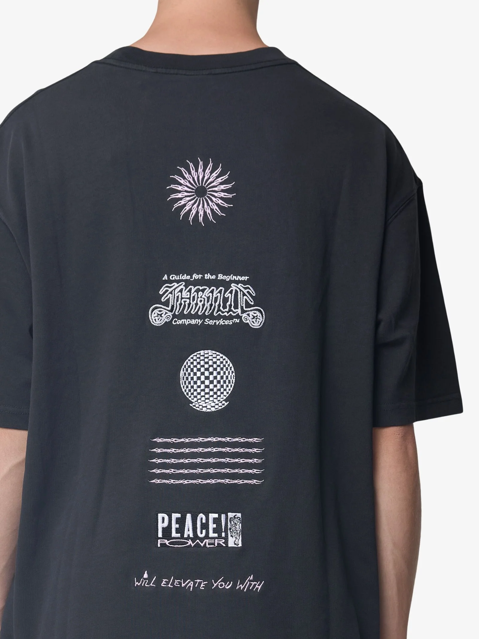Peace Power Embro Box Crop Tee - Image 2