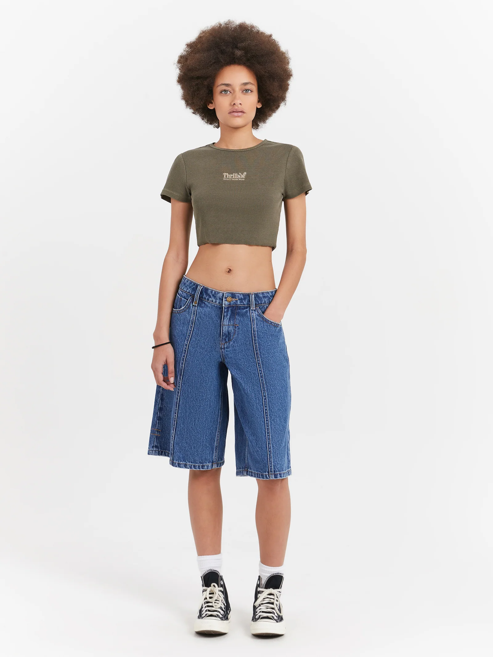 Thrills Workwear Baby Crop T-Shirt - Image 2