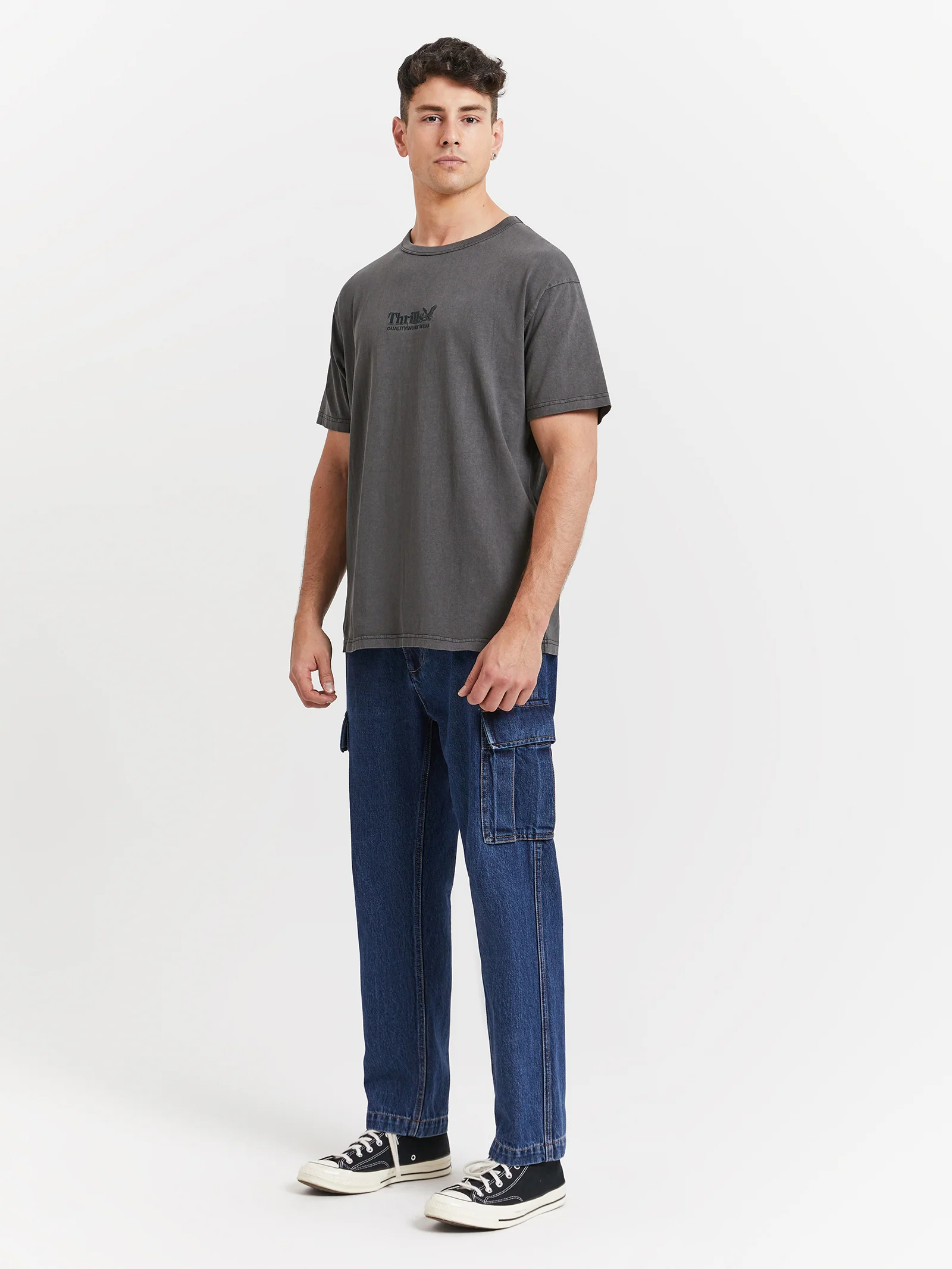 Thrills Workwear Embro Box Fit T-Shirt - Image 4
