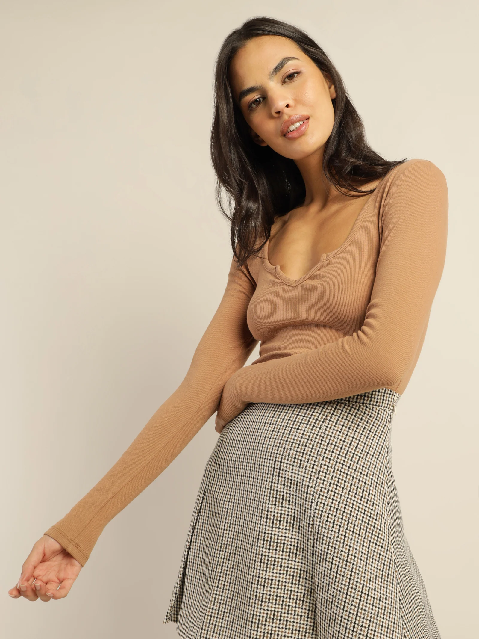 Tina Notch Front Long Sleeve T-Shirt - Image 3
