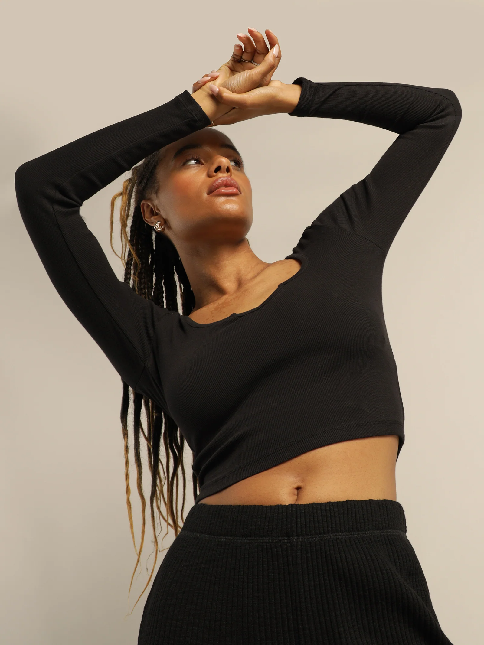 Tina Notch Front Long Sleeve Top - Image 2