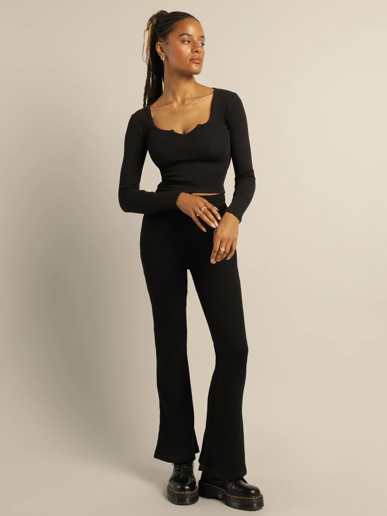 Tina Notch Front Long Sleeve Top - Image 3