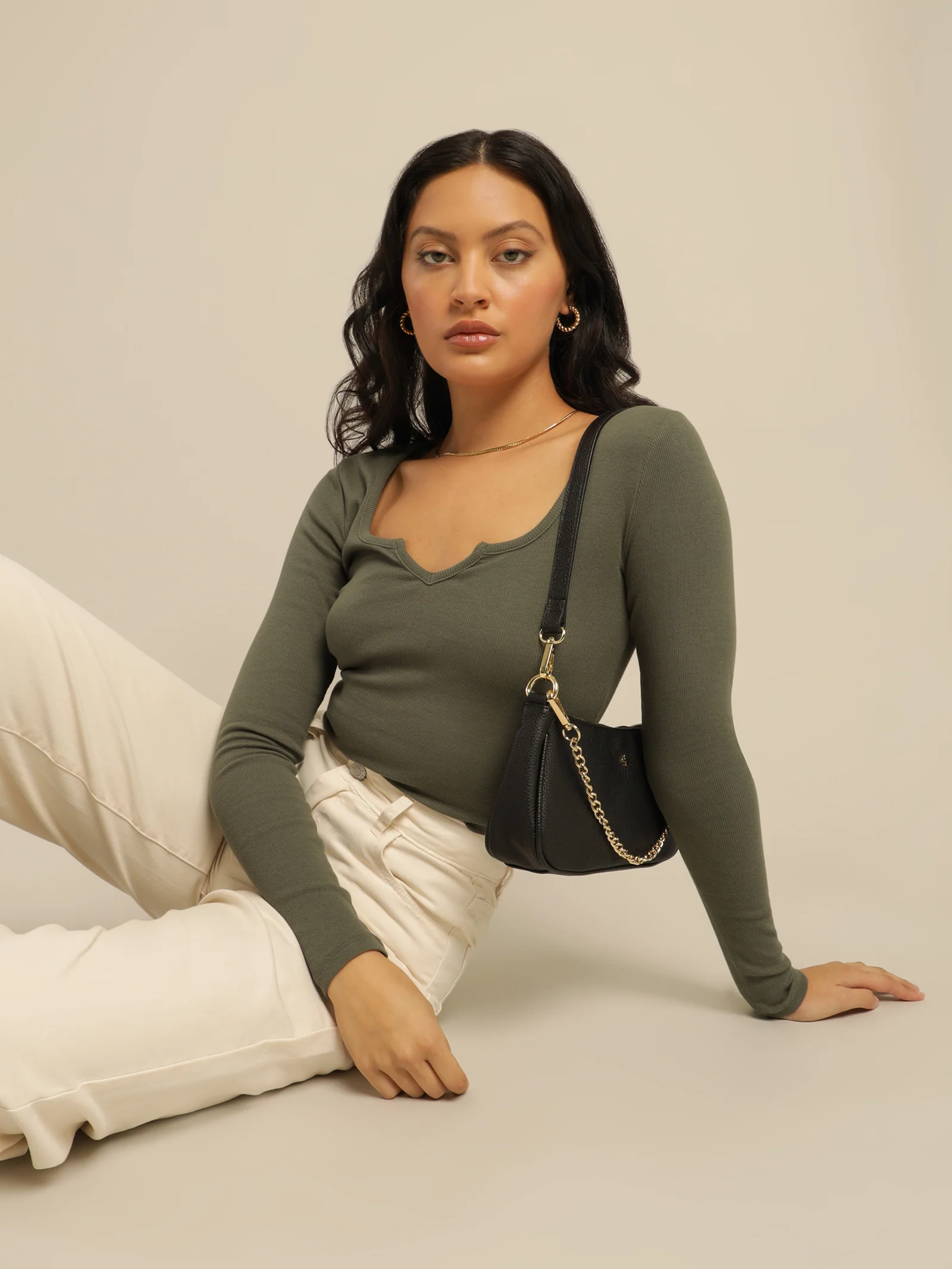 Tina Notch Front Long Sleeve Top - Image 2
