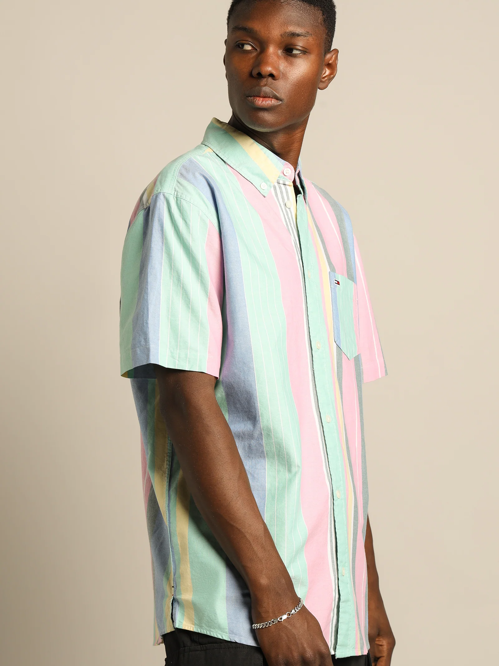 TJM Stripe 2 Short Sleeve Shirt - Image 3