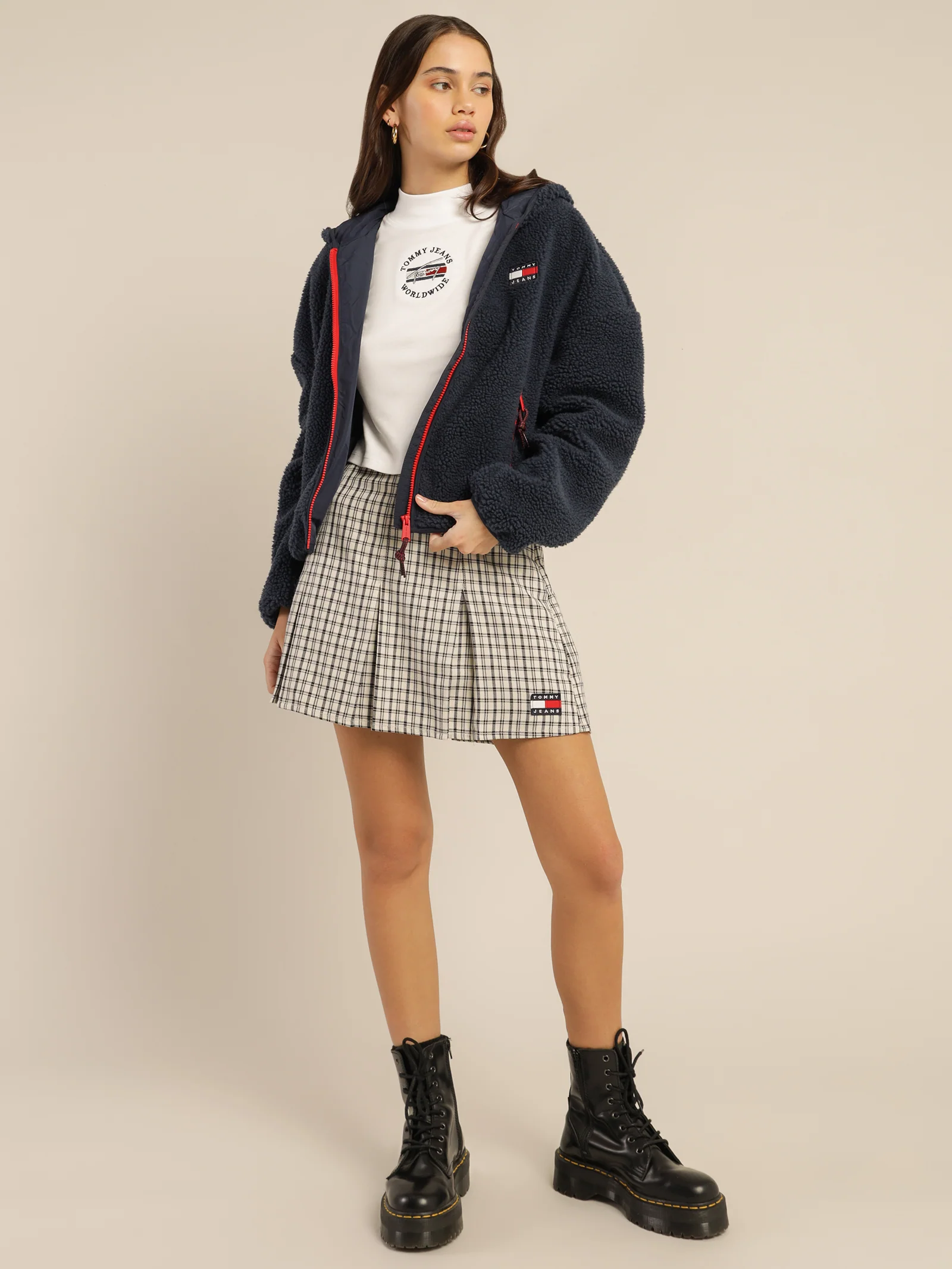 Tommy Badge Sherpa Hooded Jacket - Image 4