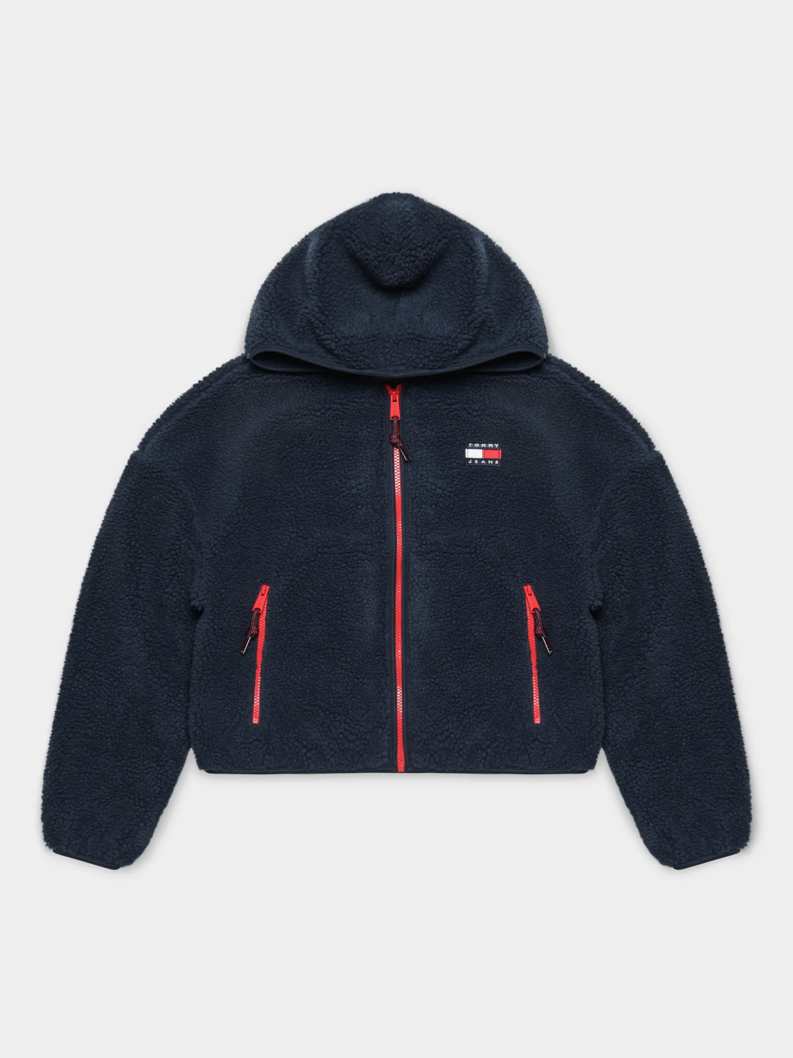 Tommy Badge Sherpa Hooded Jacket - Image 7