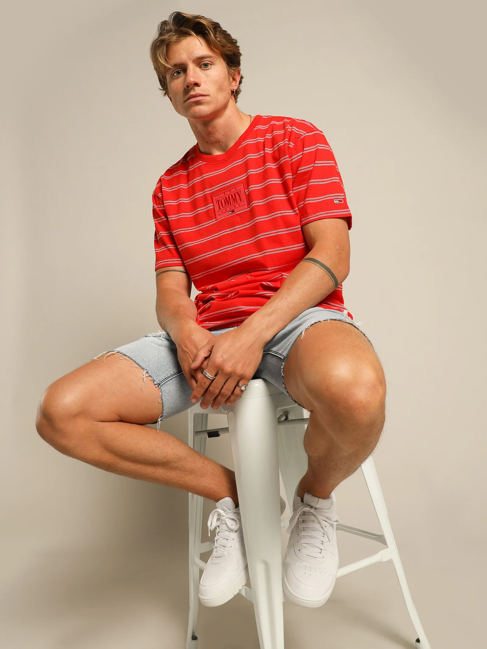 Tonal Logo Stripe T-Shirt - Image 4