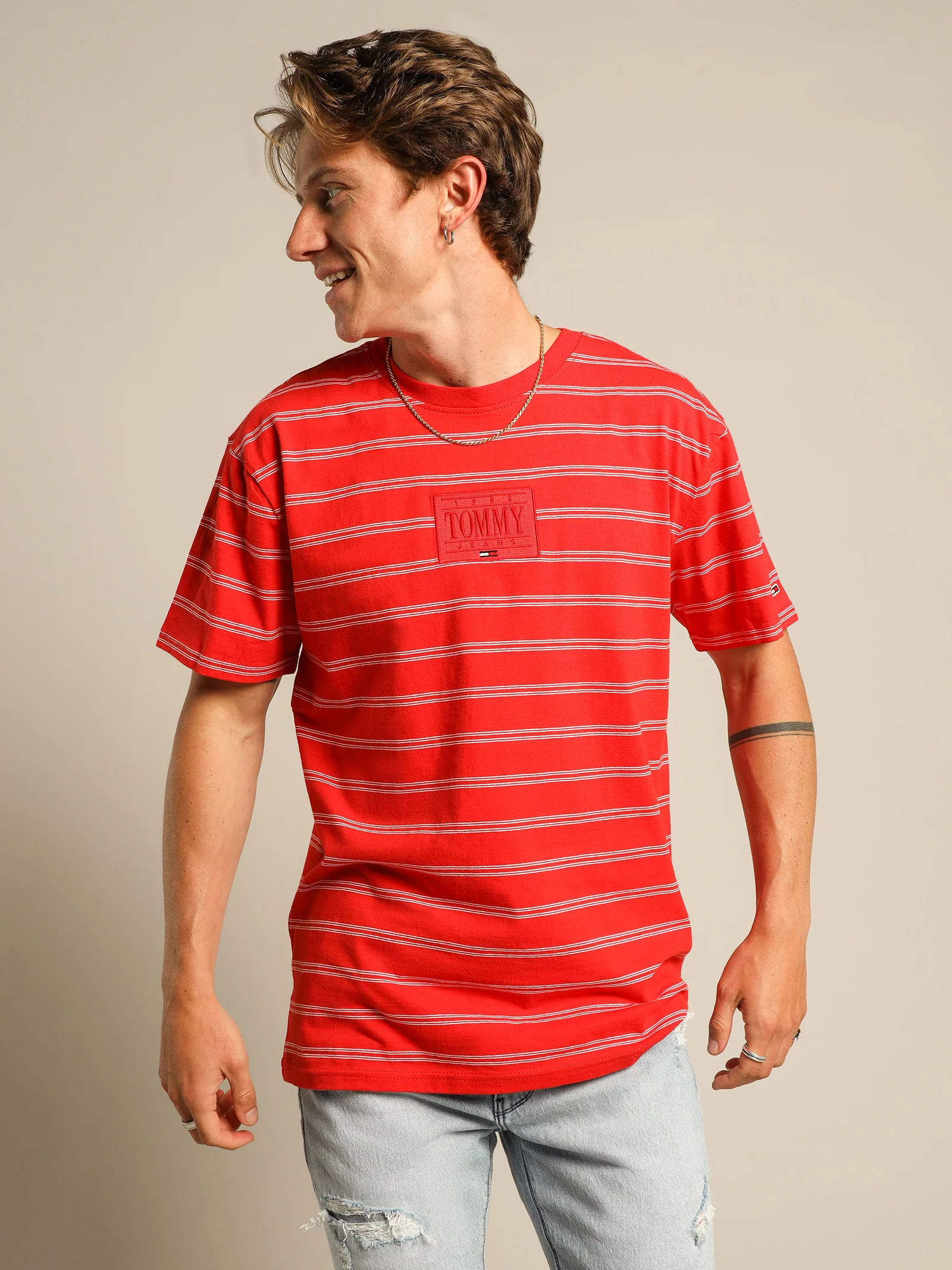 Tonal Logo Stripe T-Shirt - Image 5
