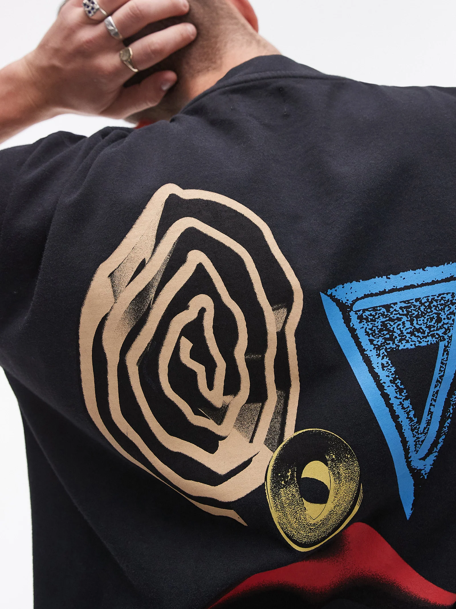 Abstract Face Print Oversized T-Shirt - Image 4