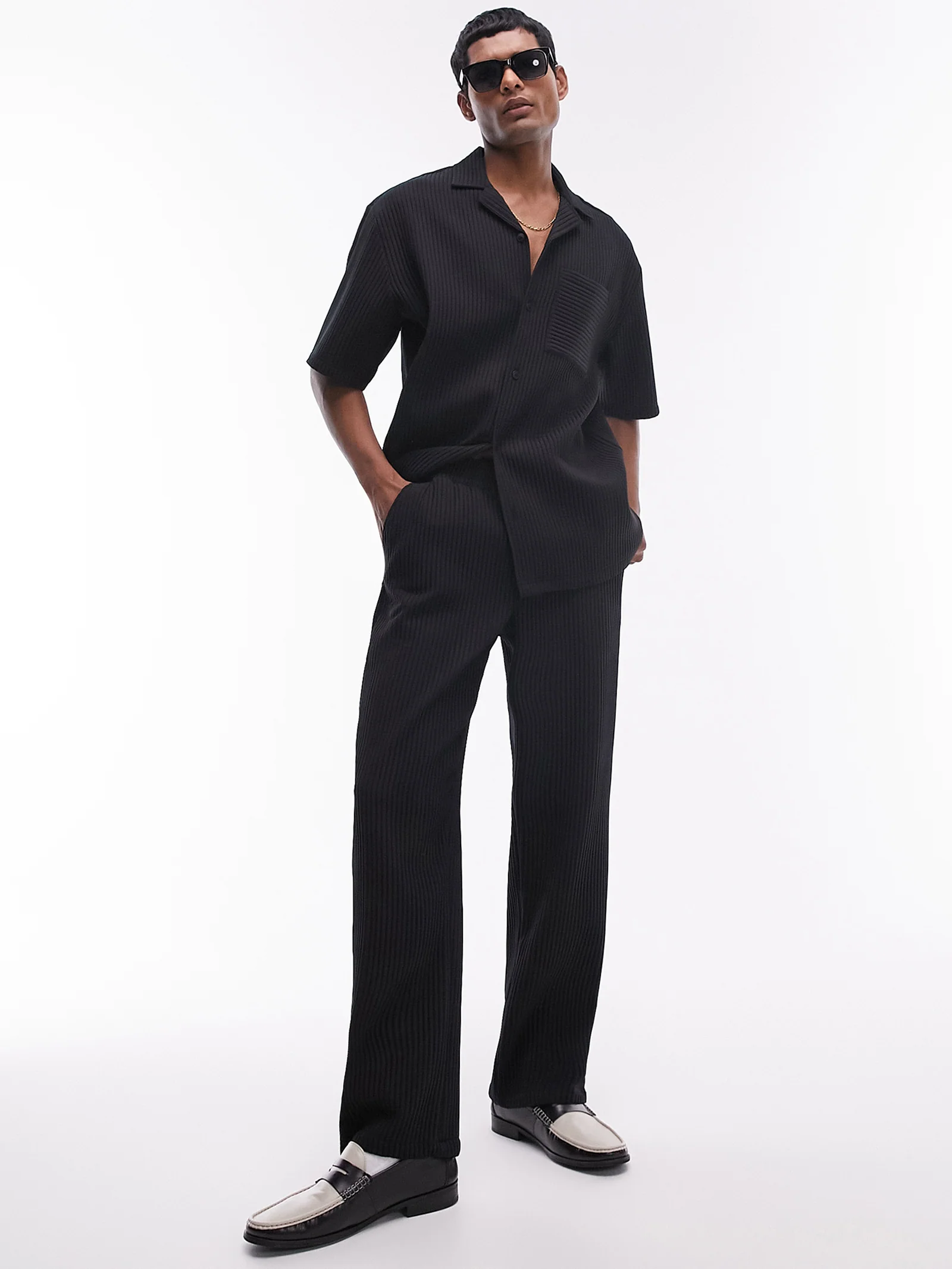 Co-Ord Wide Leg Plissé Trousers - Image 2