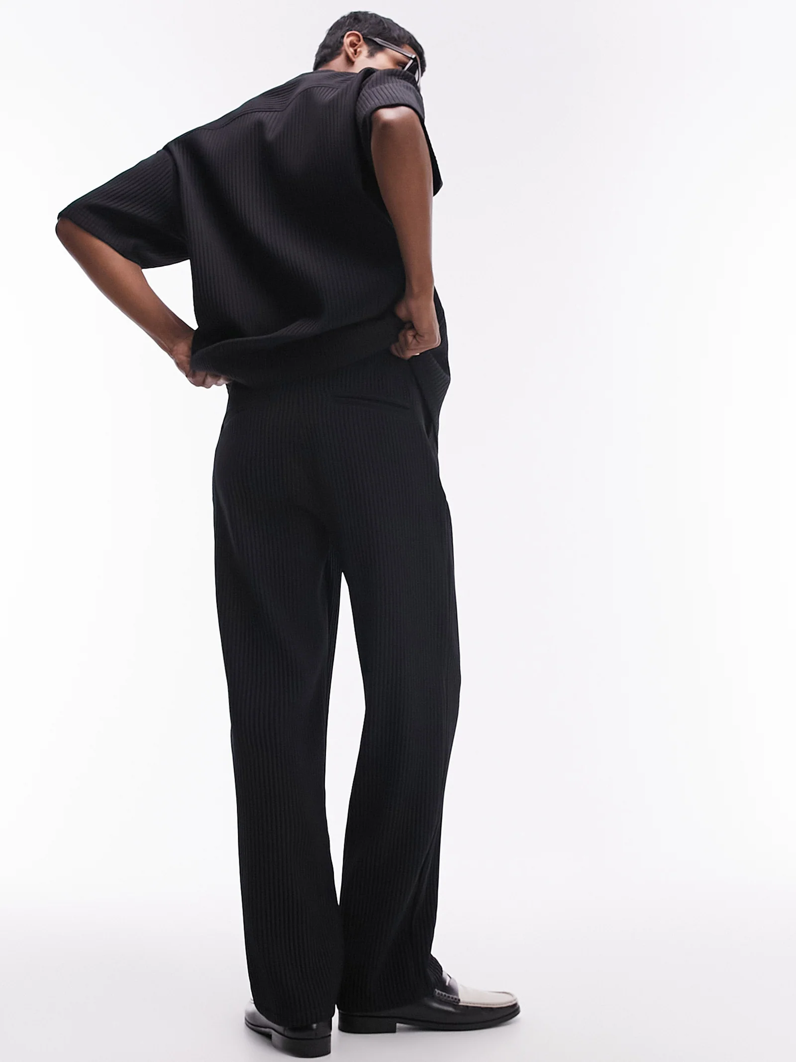 Co-Ord Wide Leg Plissé Trousers - Image 5