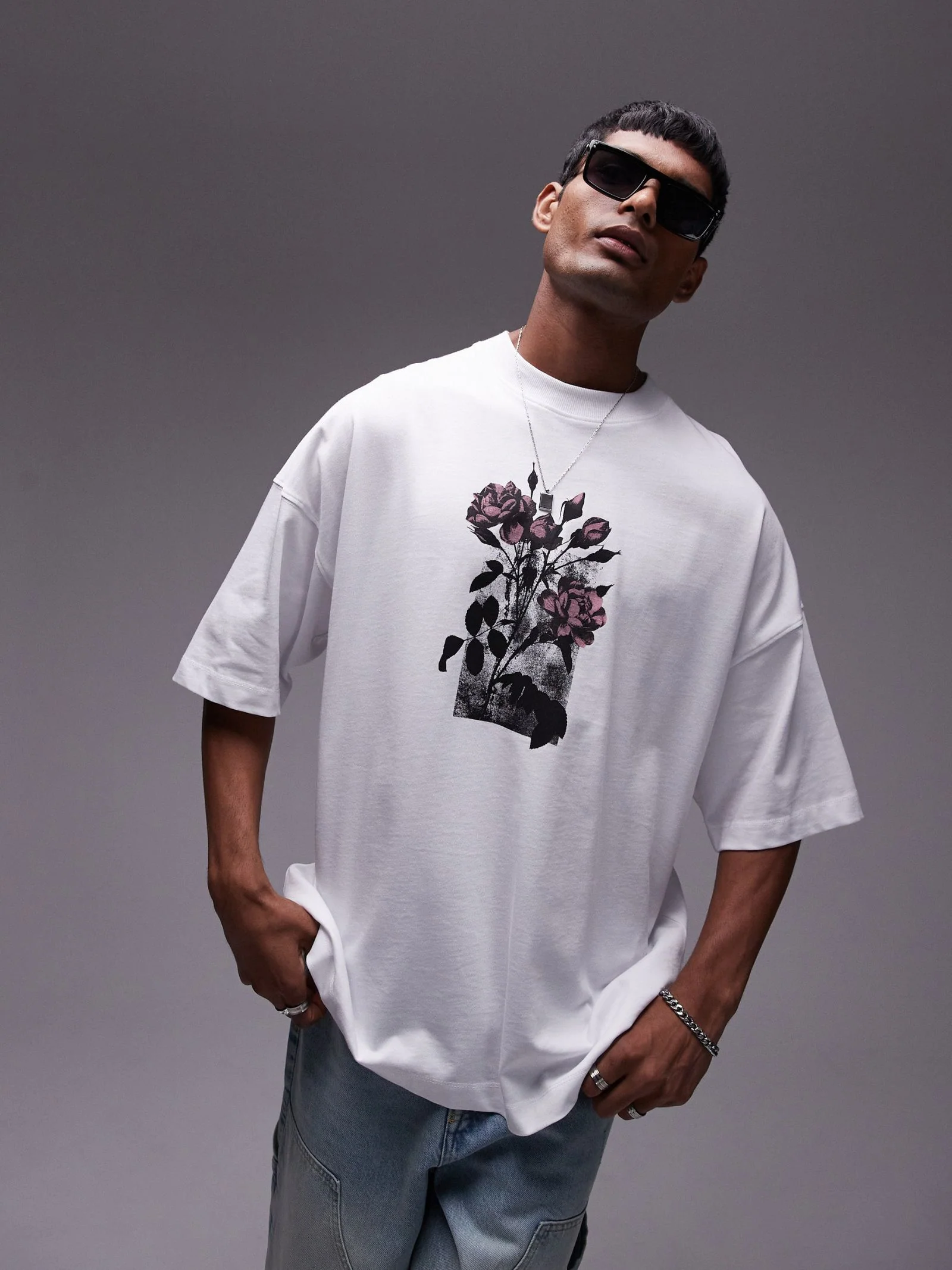Floral Print Oversized T-Shirt - Image 3