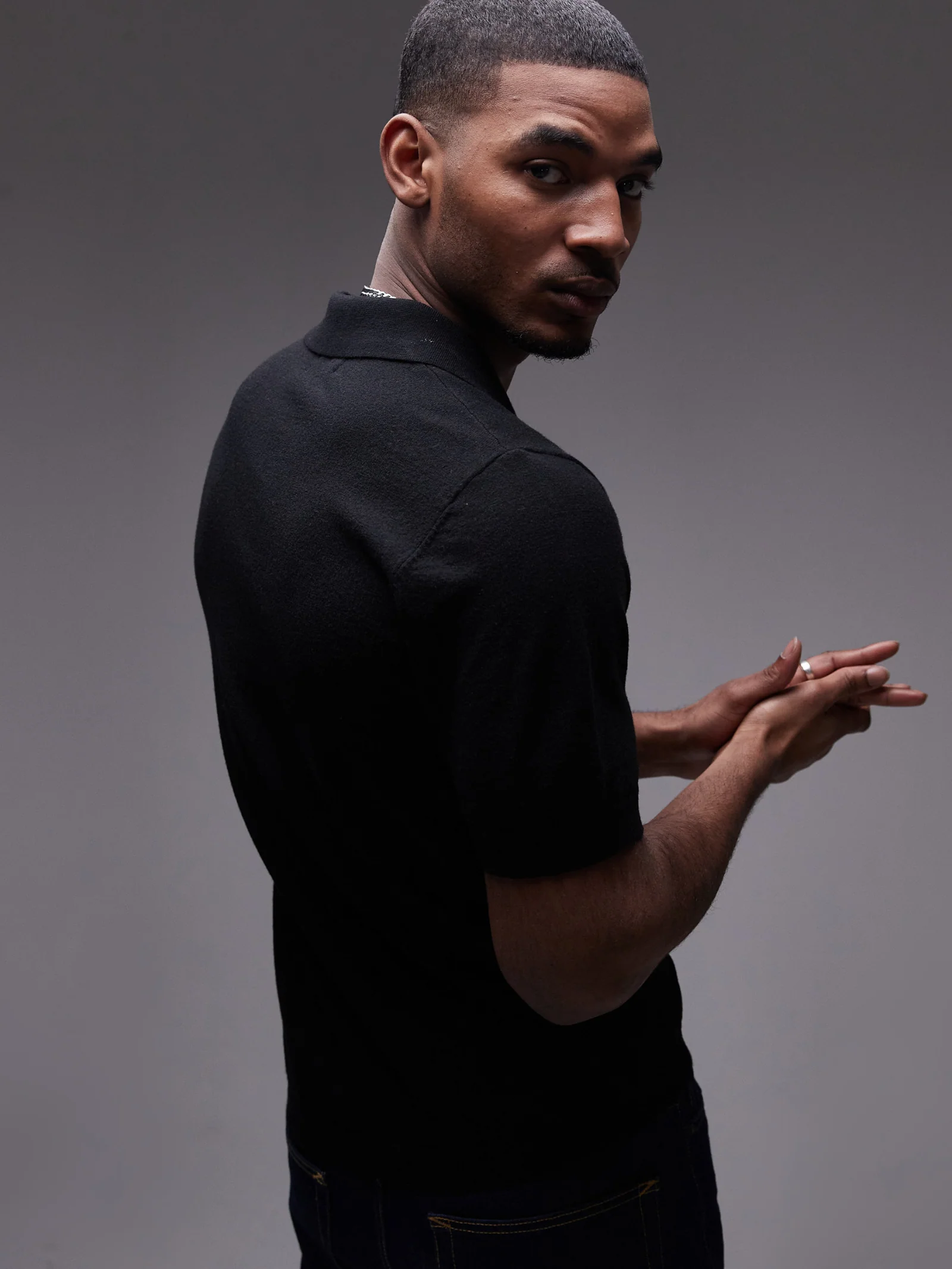 Knitted Open Revere Shirt - Image 3