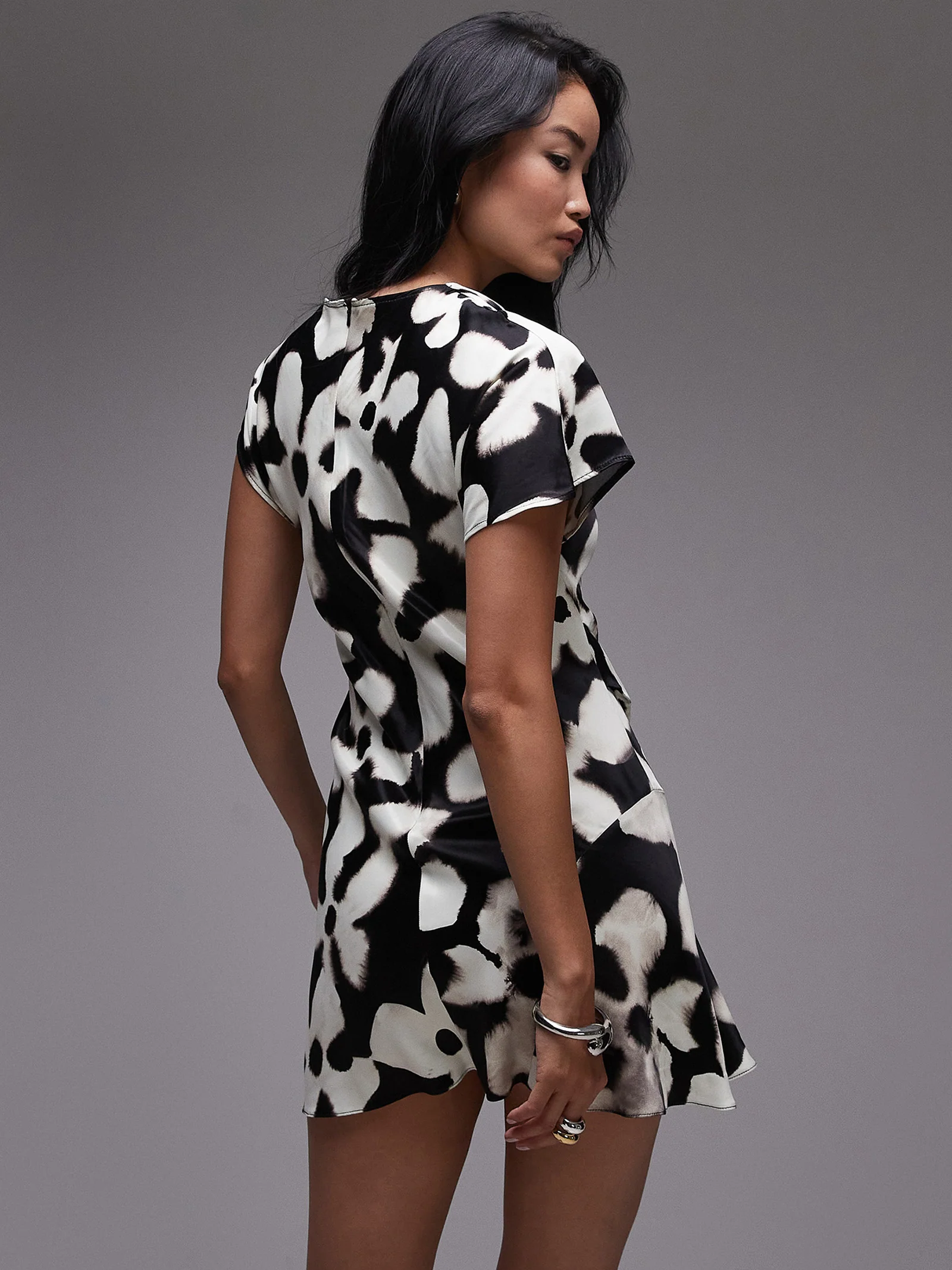Mini High Neck Ruched Dress - Image 2