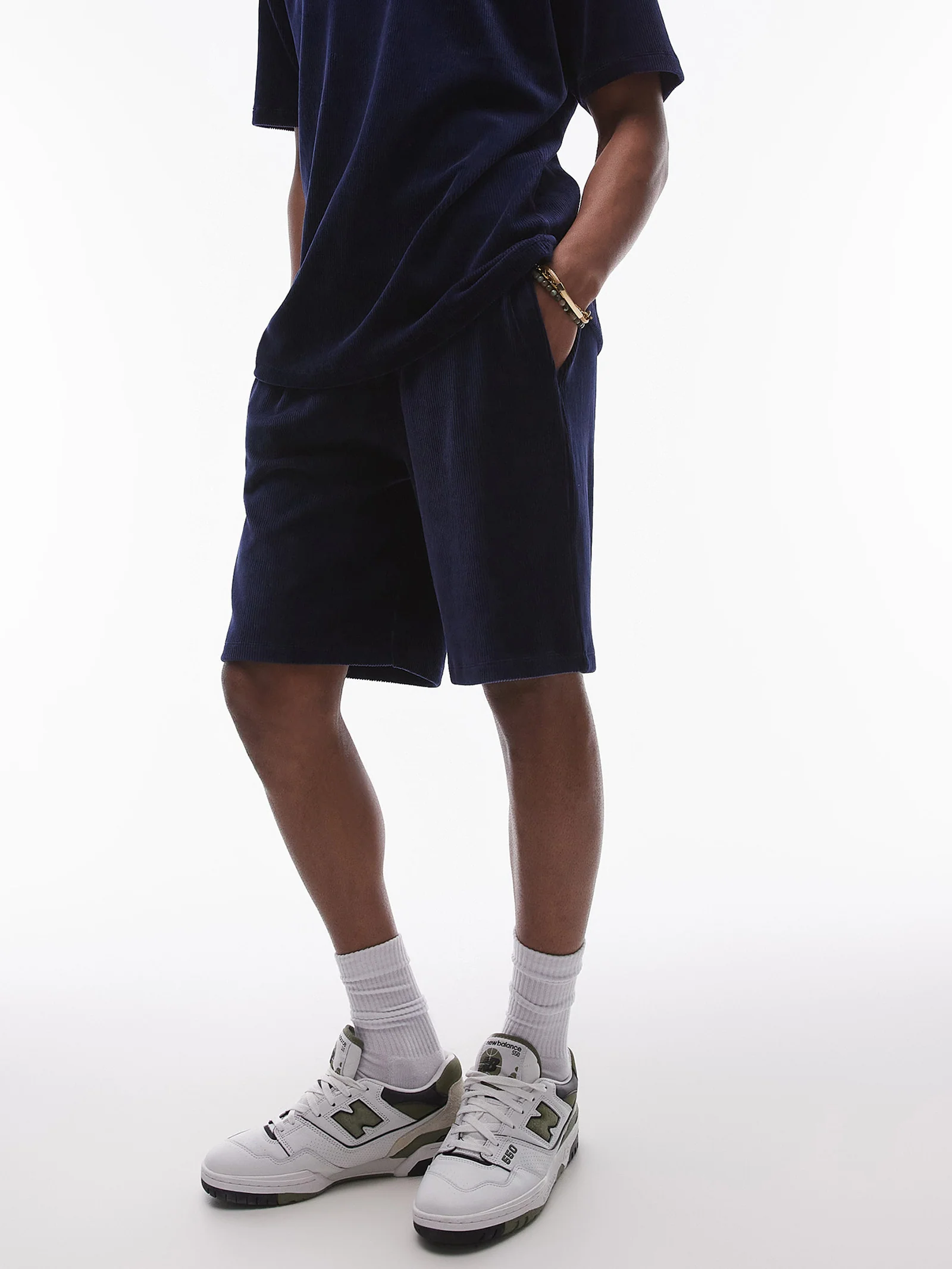 Oversized Fit Velvet Cord Short - Image 2
