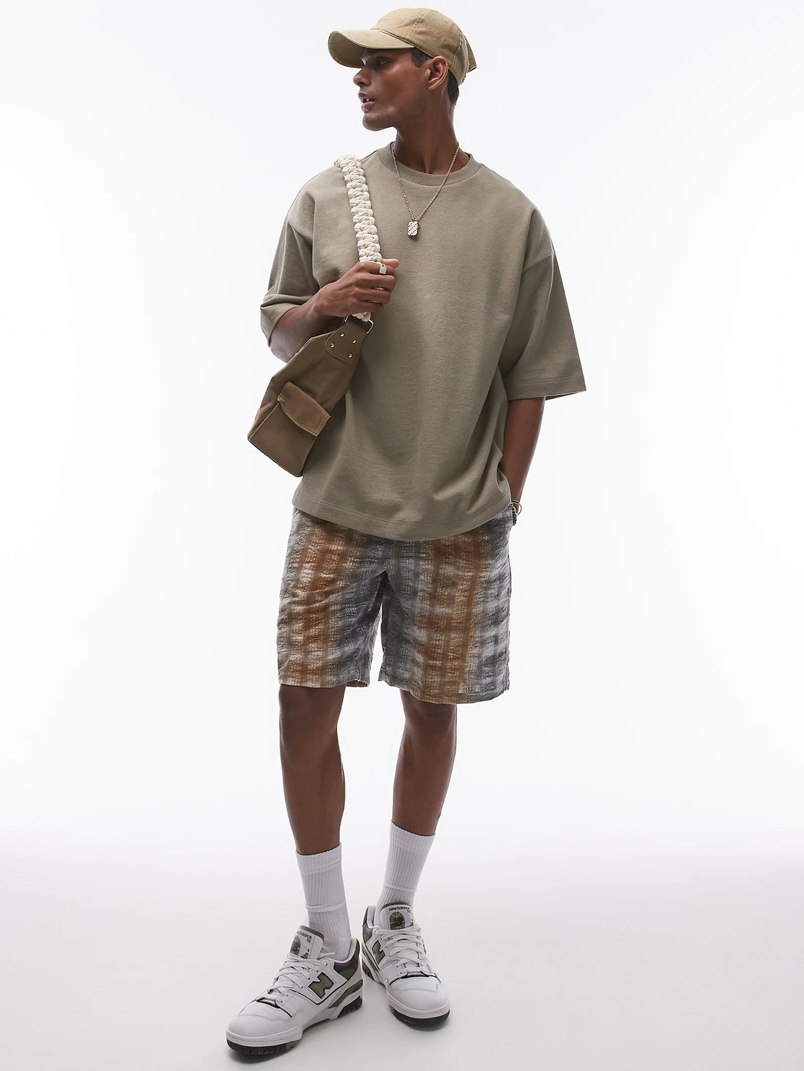 Oversized Linen Blend Short Sleeve Sweatshirt - Image 4