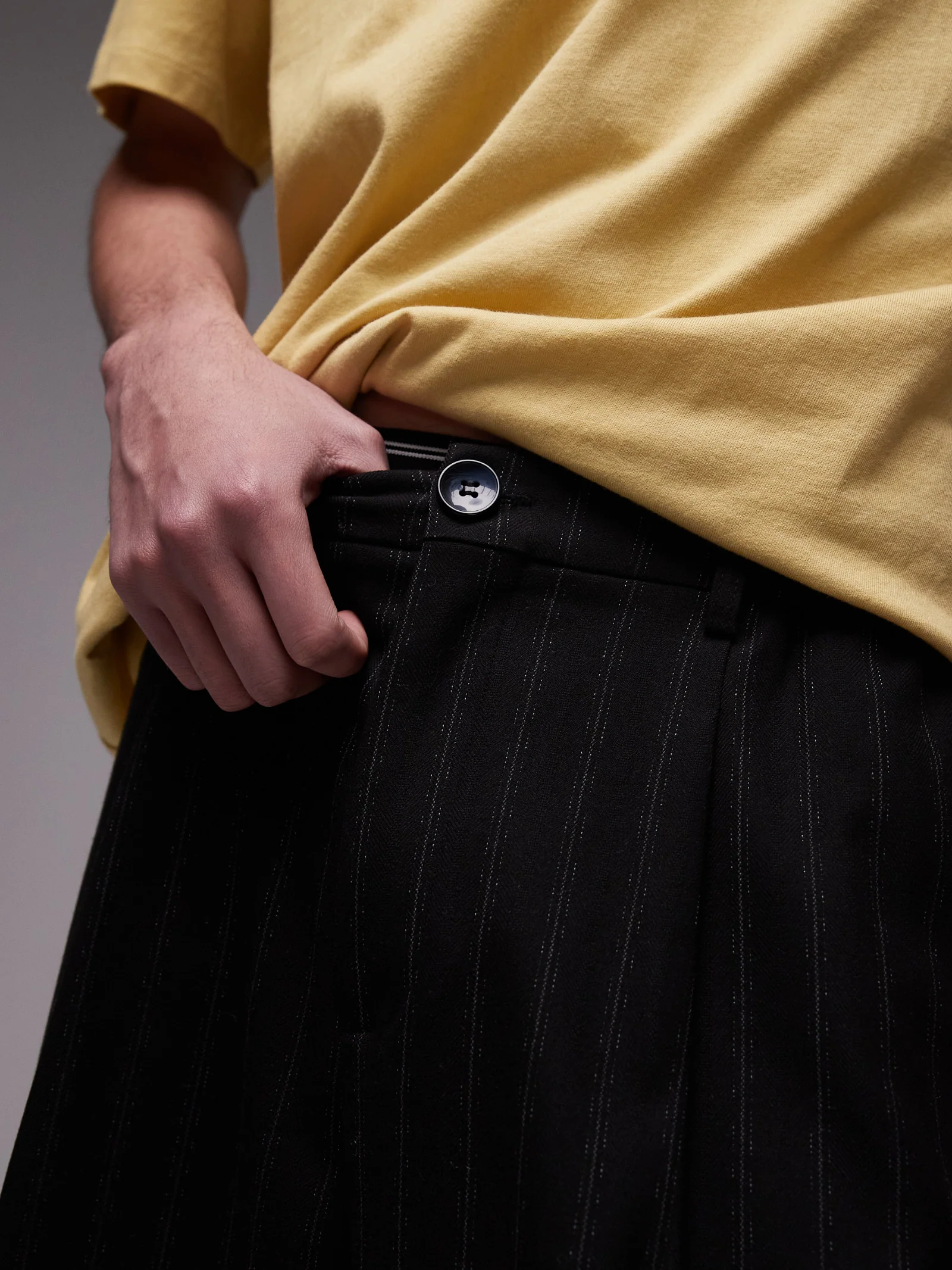 Pinstripe Wide Leg Trousers - Image 4