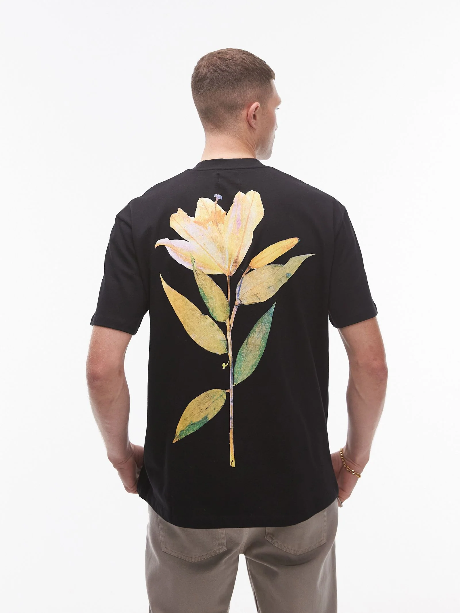 Premium Oversized T-Shirt with Lily Print - Image 3