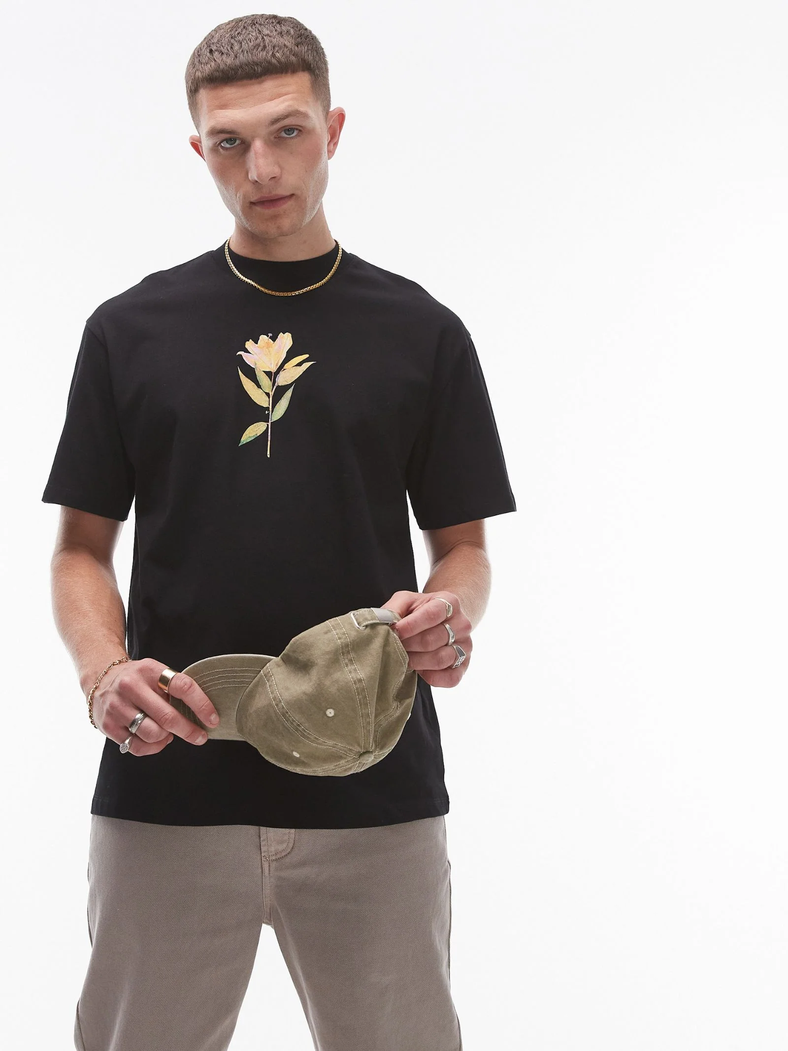 Premium Oversized T-Shirt with Lily Print - Image 4