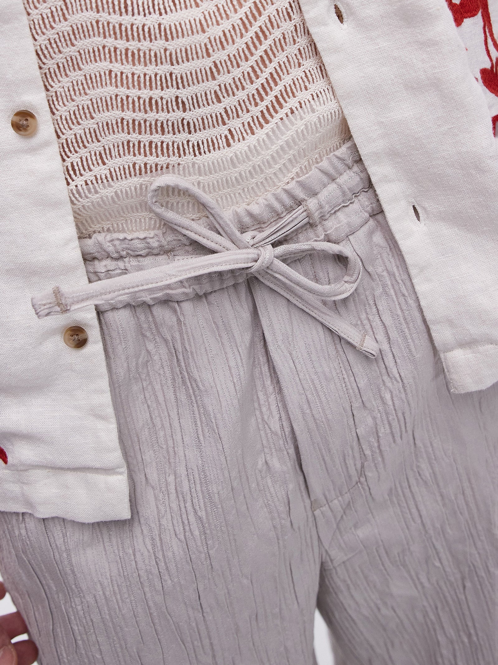 Premium Wide Leg Textured Trousers - Image 3