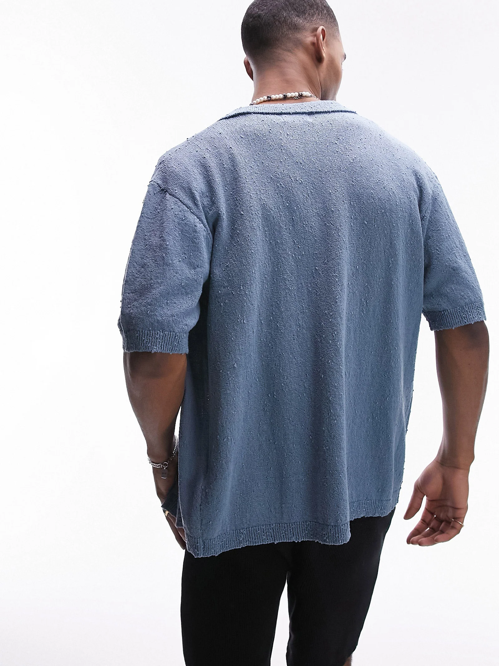Relaxed Knitted Button-Through Shirt - Image 2