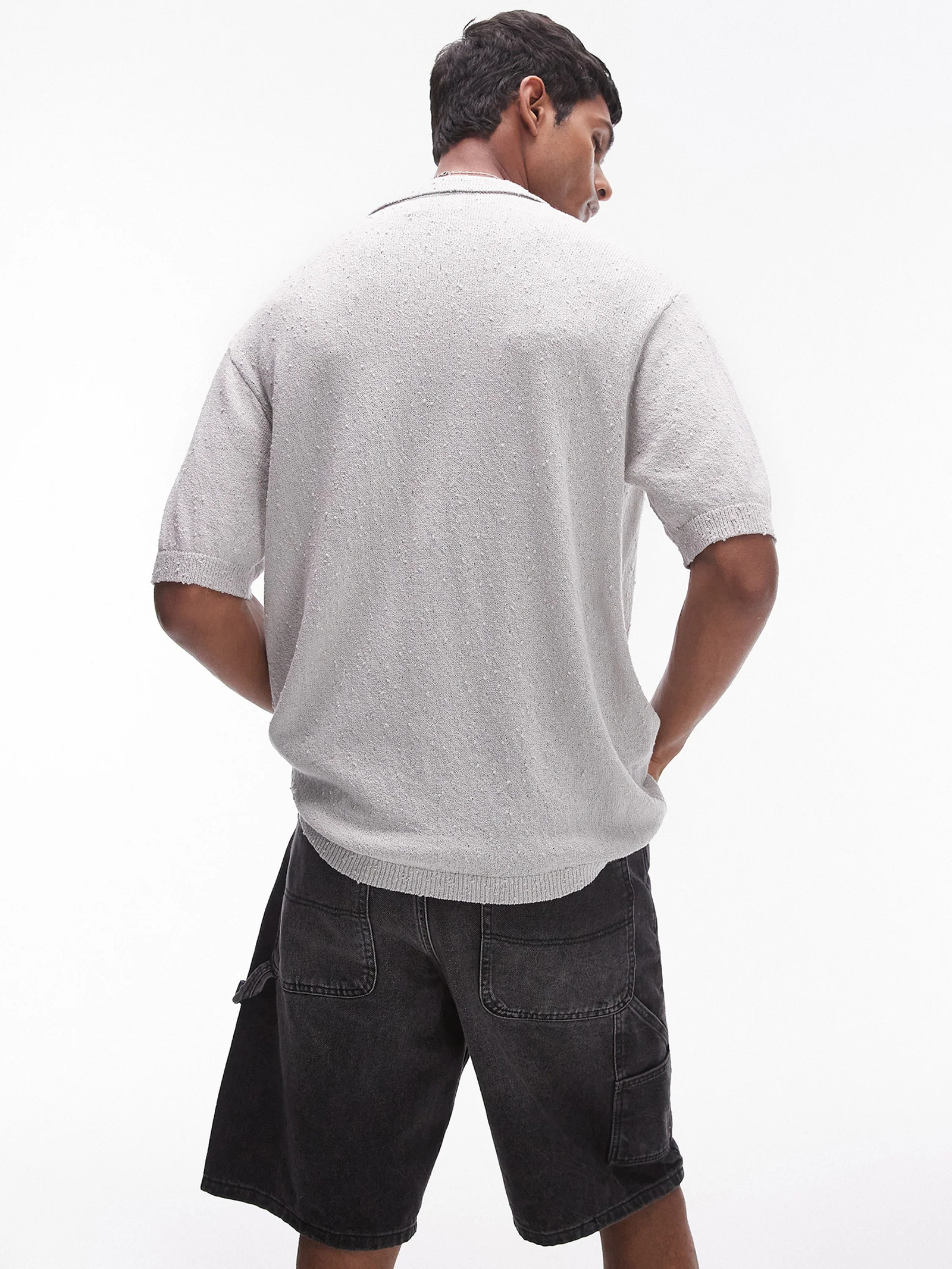 Relaxed Knitted Button-Through Shirt - Image 2