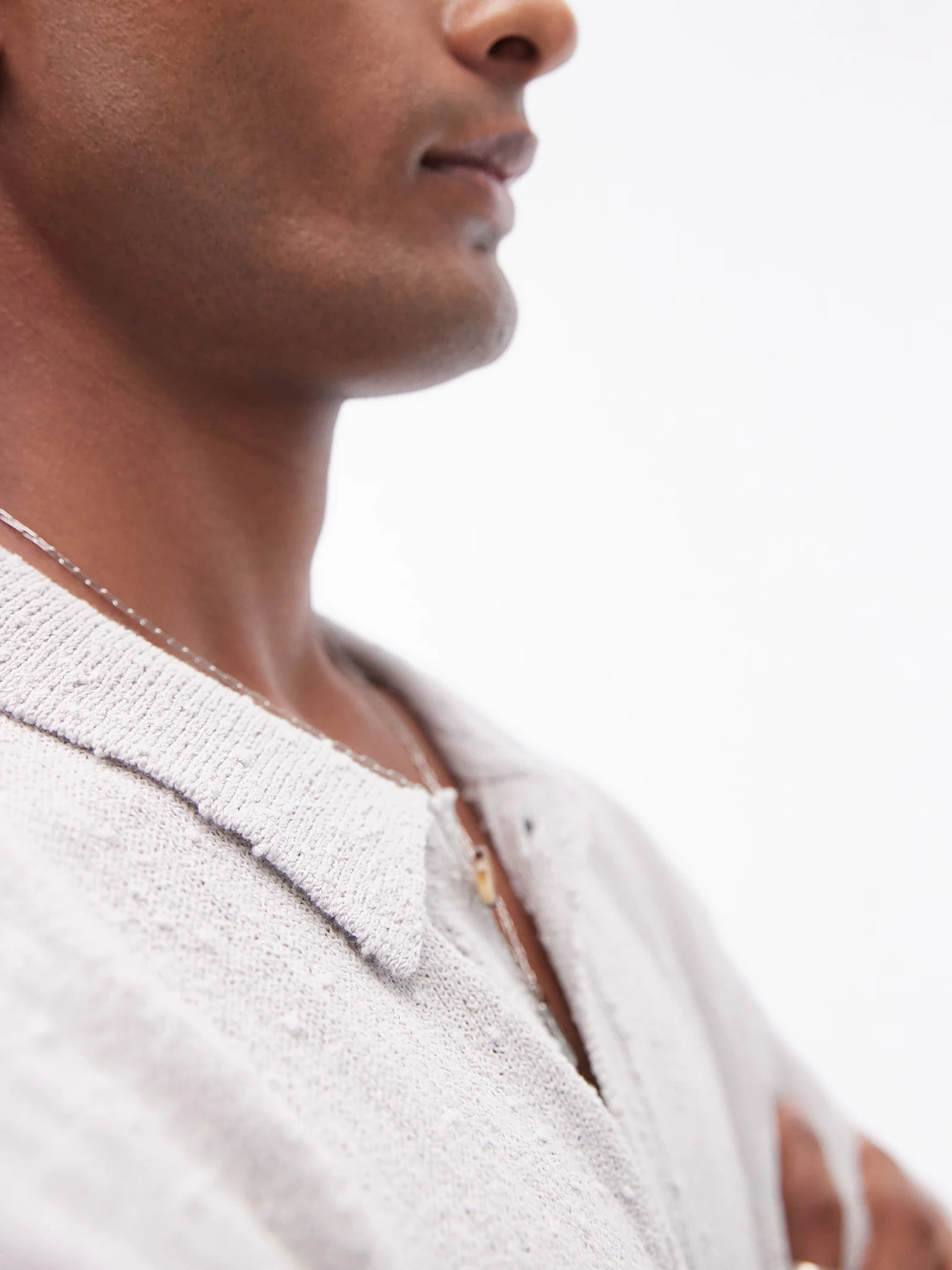 Relaxed Knitted Button-Through Shirt - Image 4