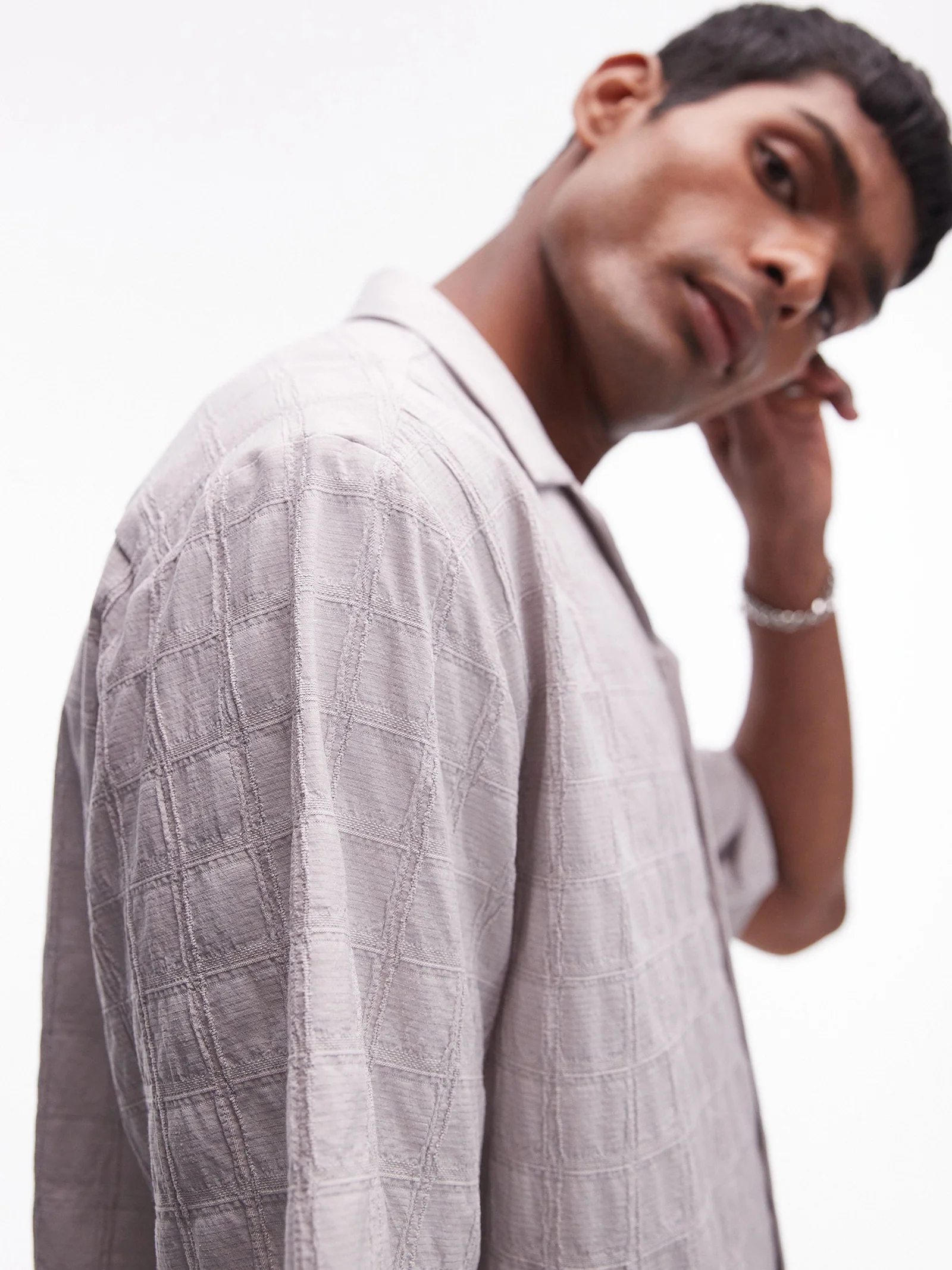 Textured Grid Shirt - Image 4