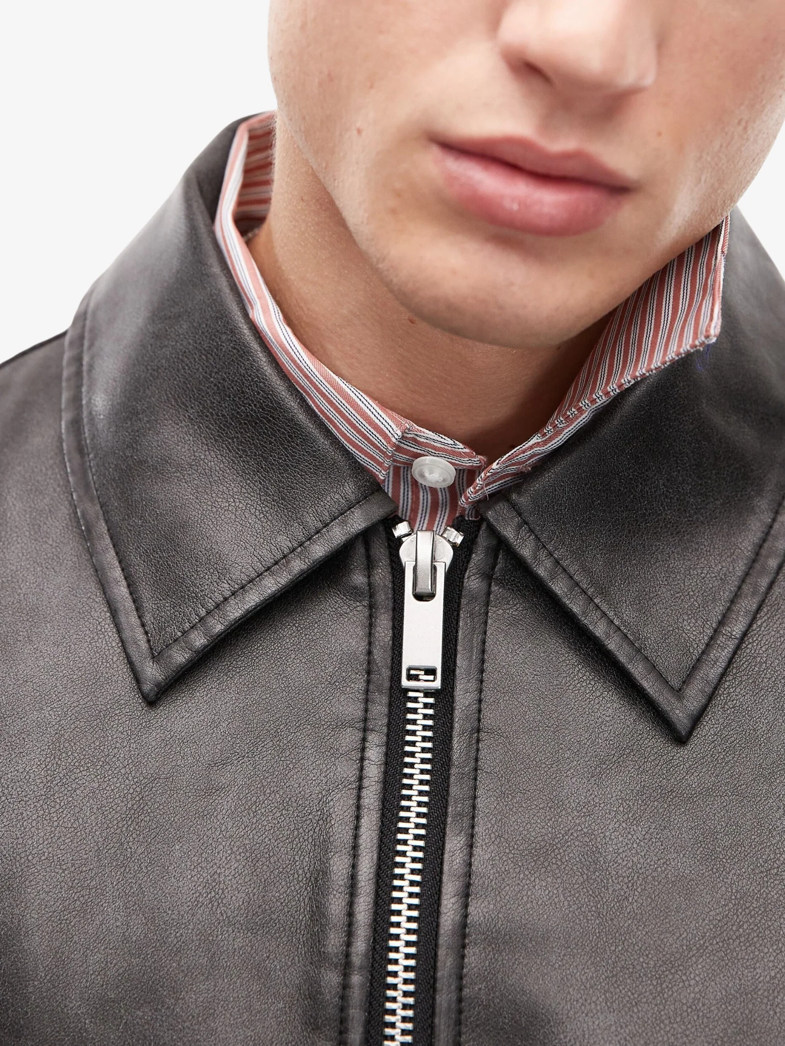 Topman Faux Leather Bomber Jacket - Image 4