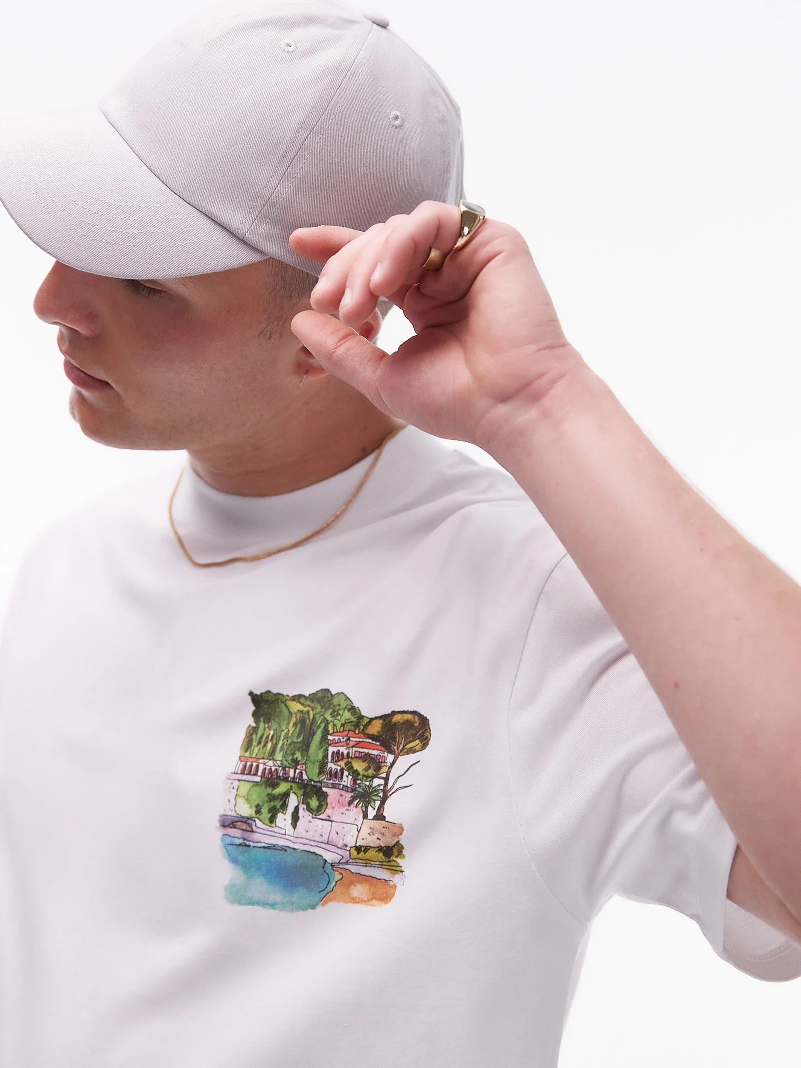Watercolour Riviera Oversized T-Shirt - Image 2