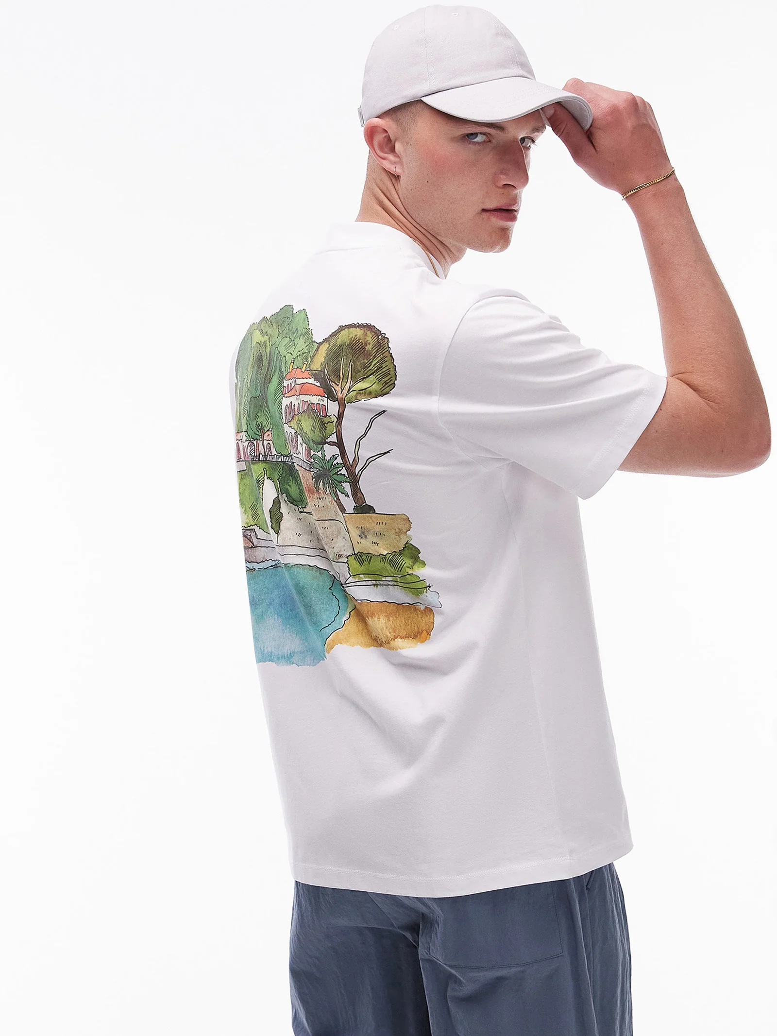 Watercolour Riviera Oversized T-Shirt - Image 3