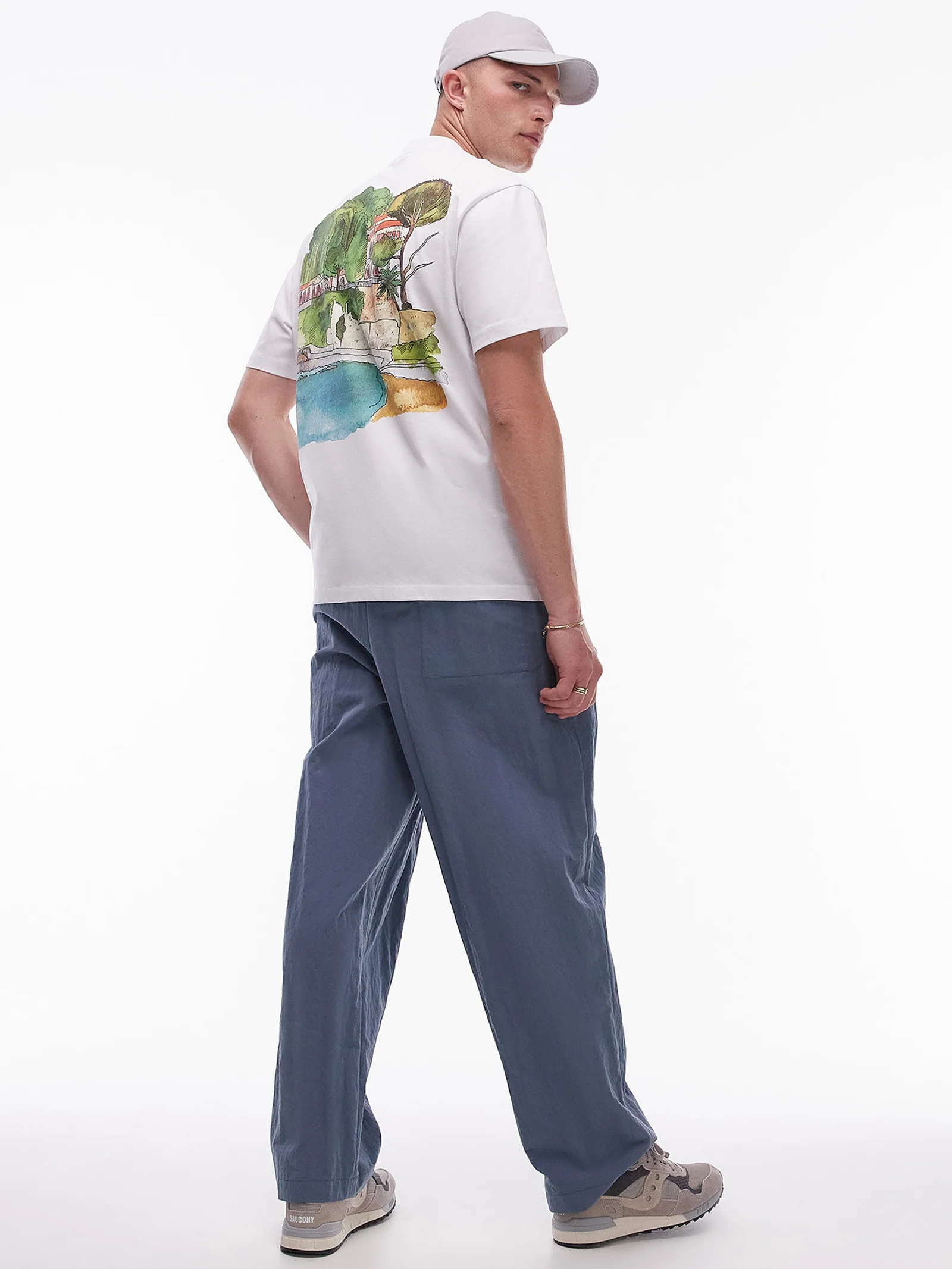 Watercolour Riviera Oversized T-Shirt - Image 4