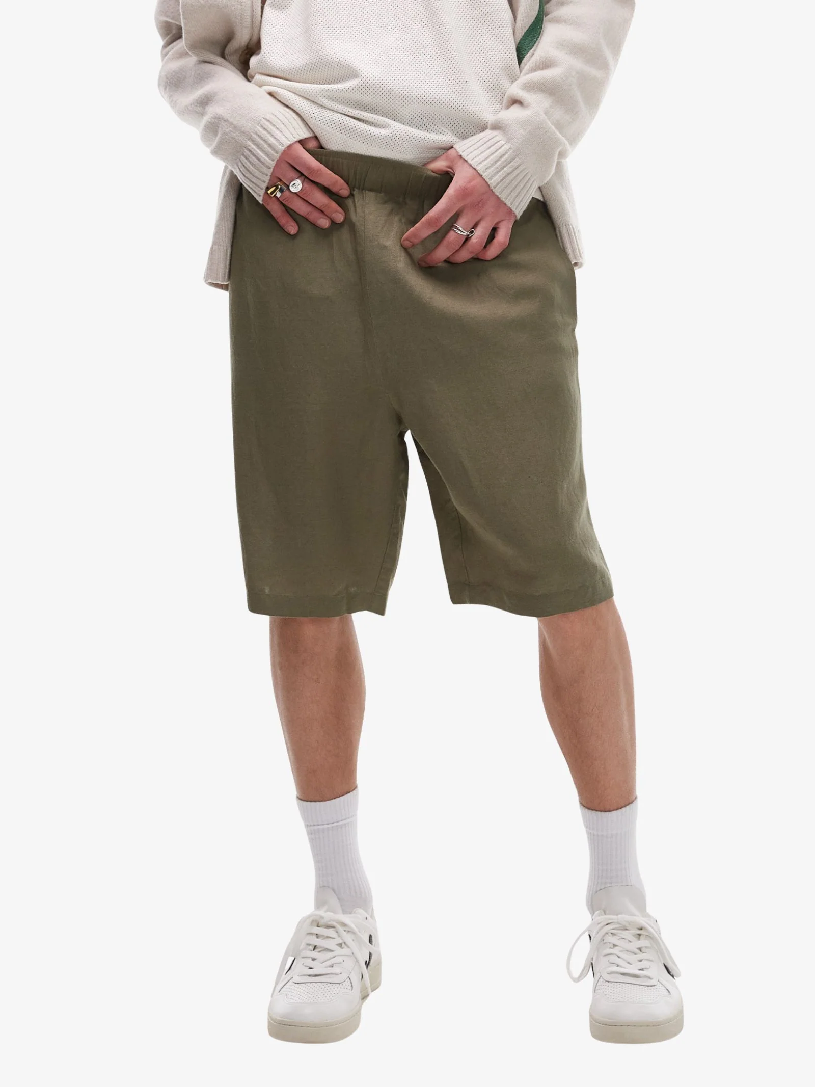 Wide Leg Linen Shorts - Image 3