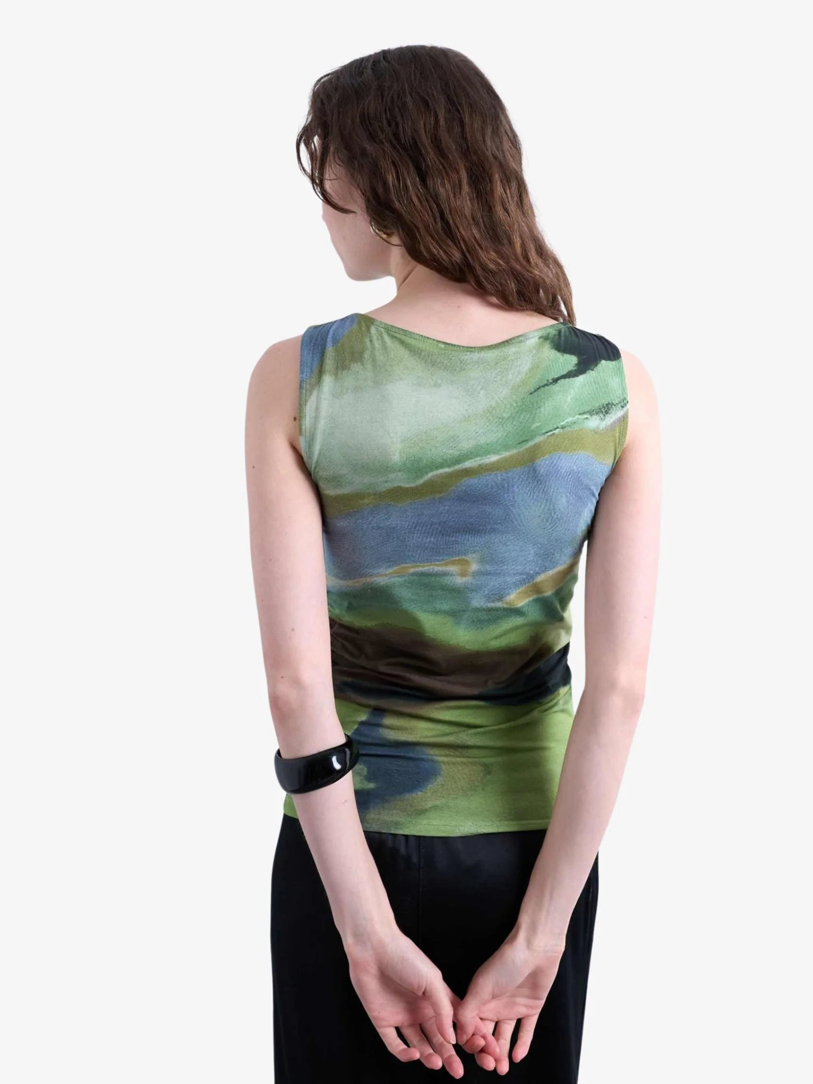 Abstract Print Ruched Side Tank - Image 3