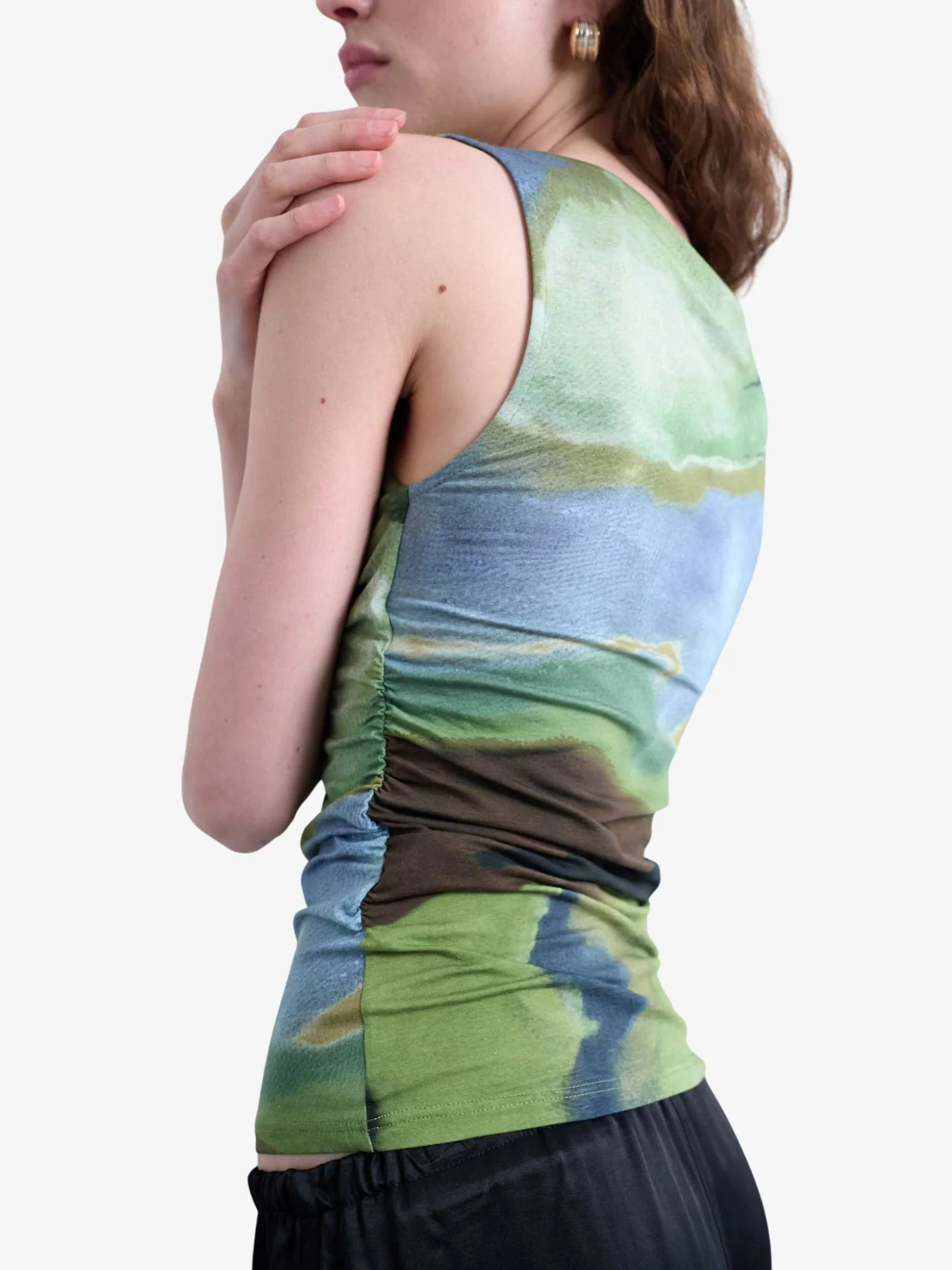 Abstract Print Ruched Side Tank - Image 4